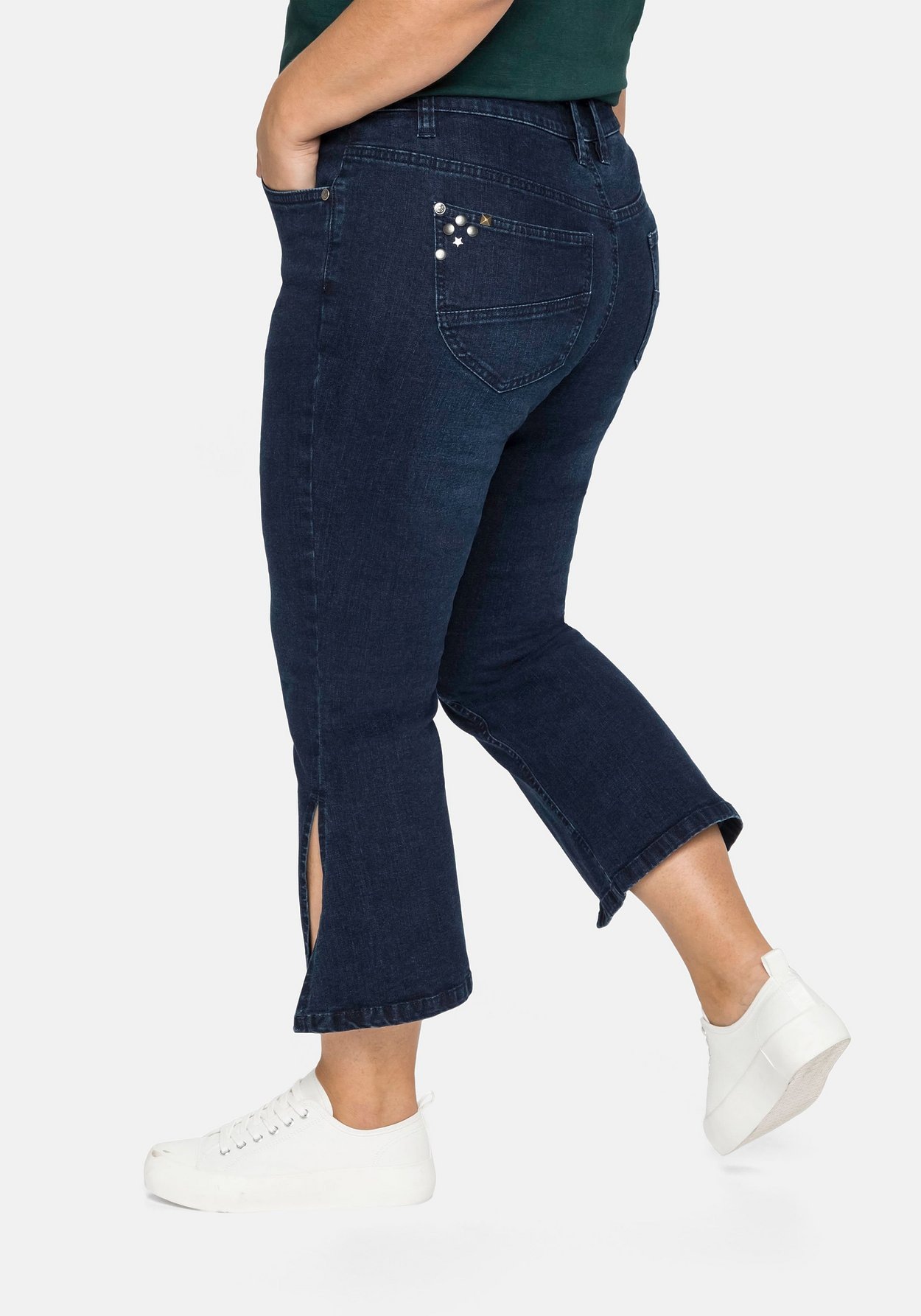 Sheego Bootcut-Jeans »Jeans in 7/8-Länge mit hoch geschlitztem Saum«
