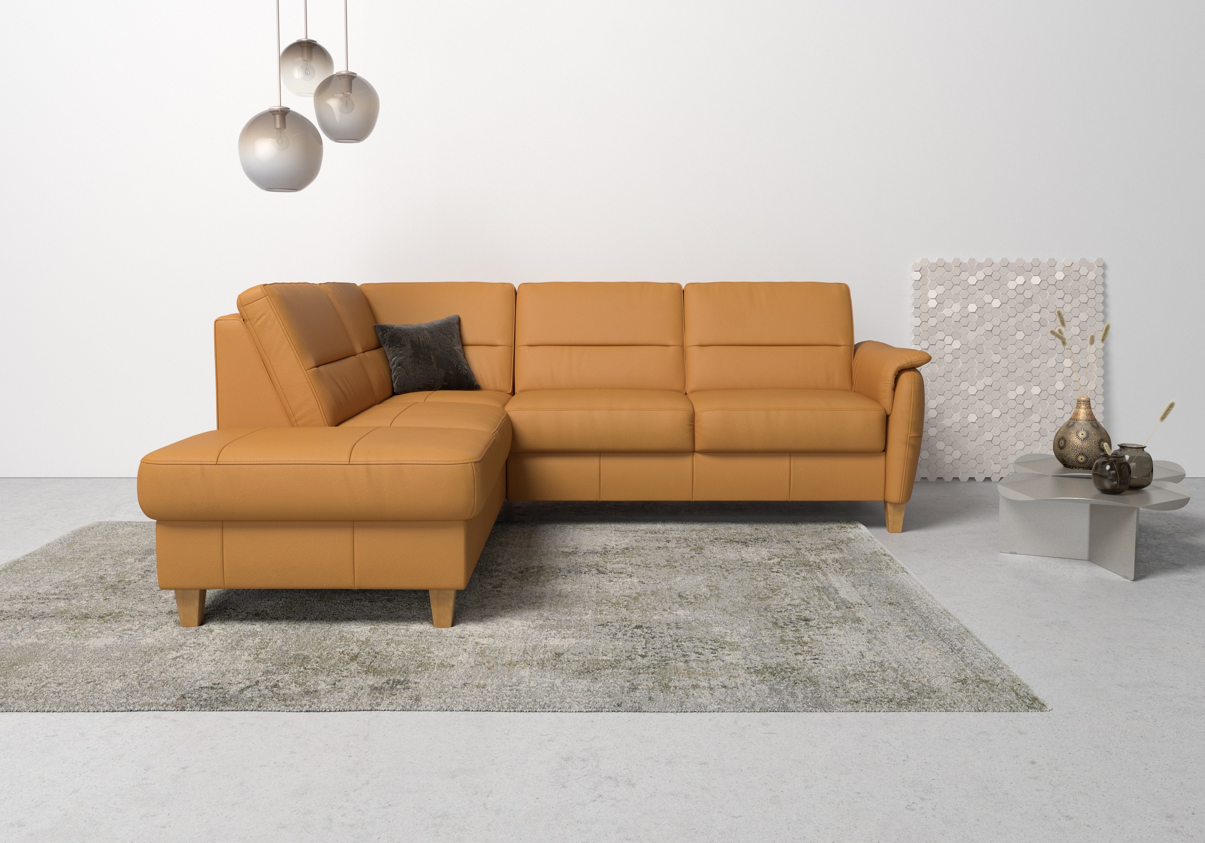 Home affaire Ecksofa »Palmera L-Form«, Federkern, wahlweise mit Bettfunktion und mit/ohne Stauraum