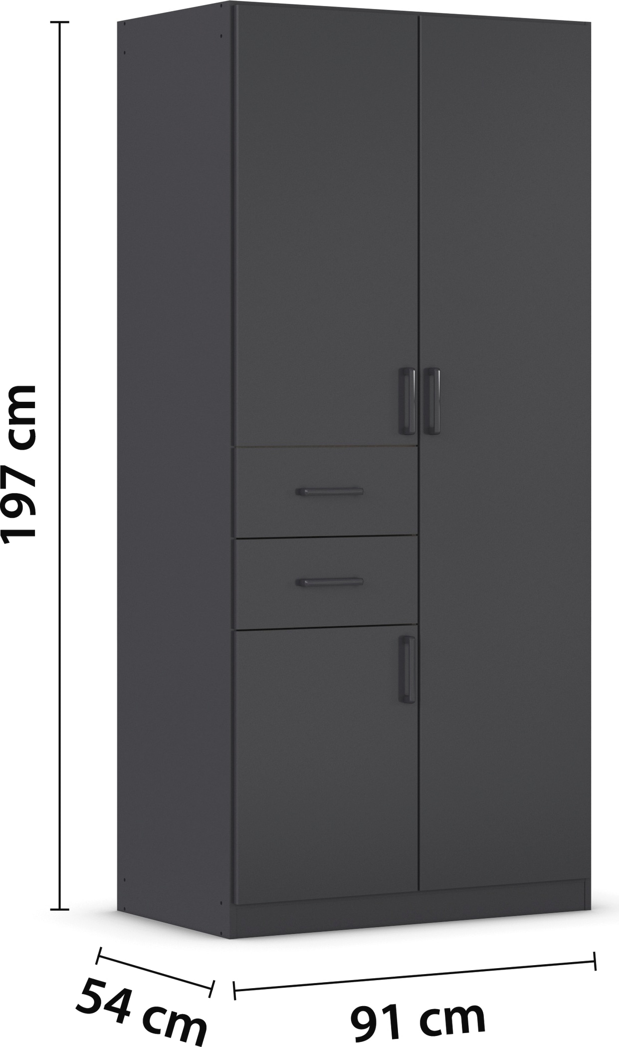 rauch Drehtürenschrank »Kleiderschrank Schrank Garderobe MAIKA mit Dekor-Front« 2 Schubladen, in verschiedenen Breiten, Höhen, Farben, MADE IN GERMANY