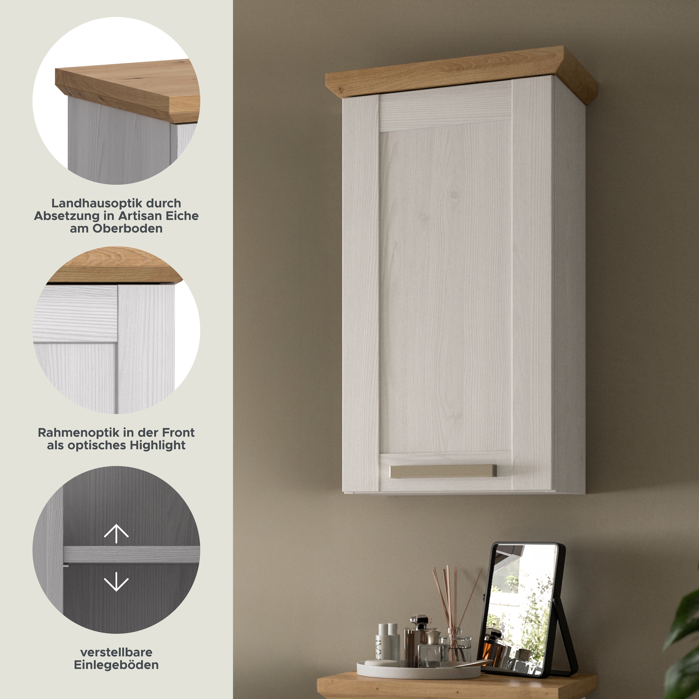 welltime Hängeschrank »COSENZA« 1 Stk. tlg. Hängeschrank, Bad, Badezimmerschrank