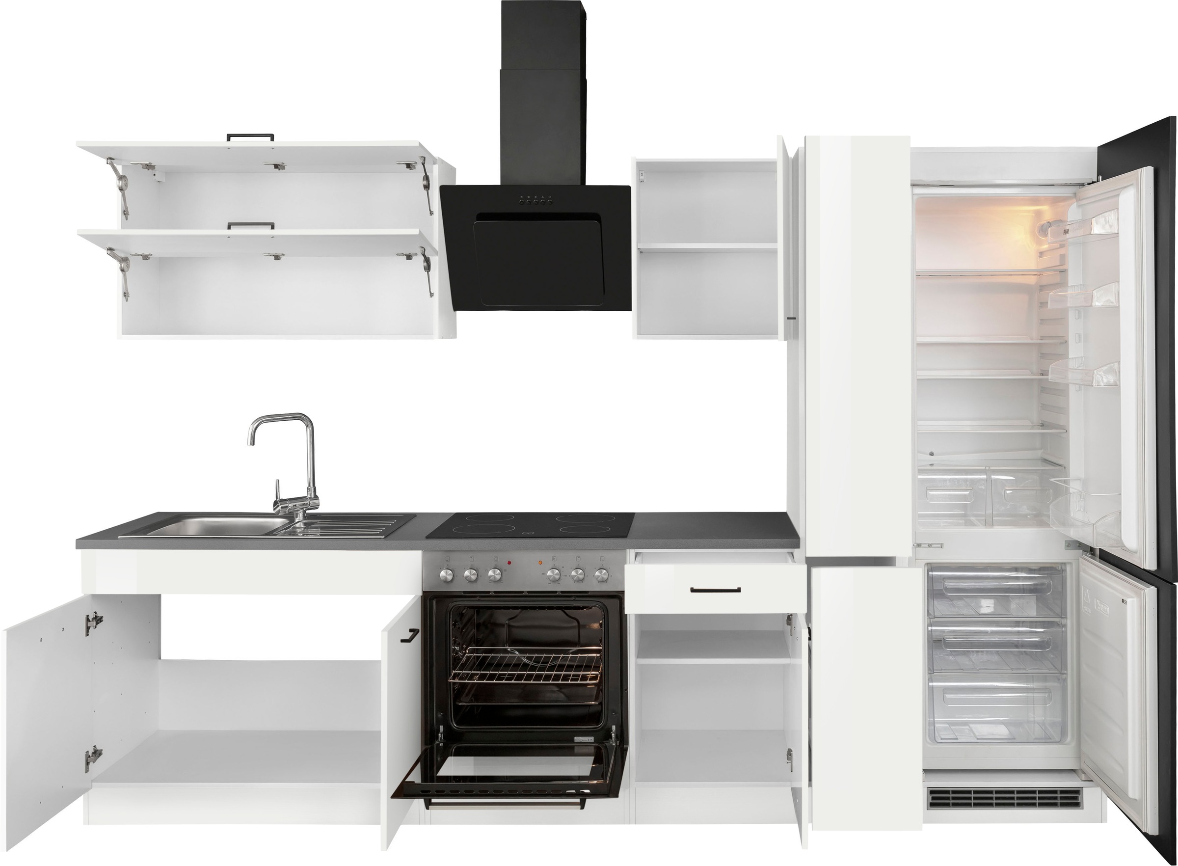 KOCHSTATION Küchenzeile »KS-Trier« ohne E-Geräte, Breite 300 cm