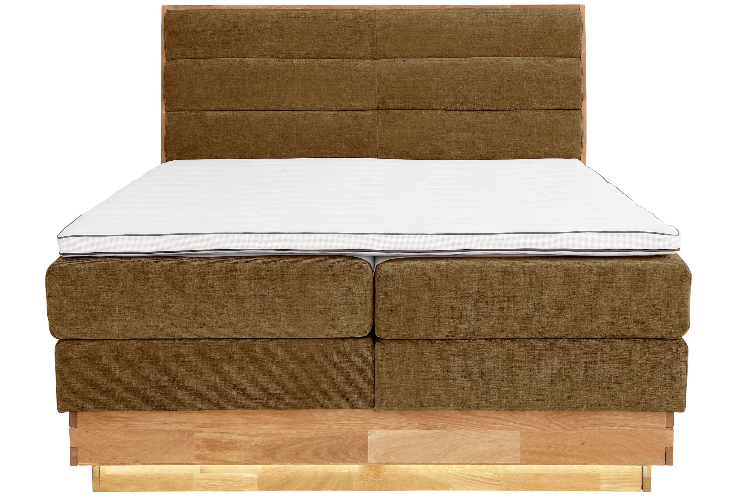 OTTO products Boxspringbett LED-Beleuchtung, mit zertifizierten, recycelten Bezugsstoffen