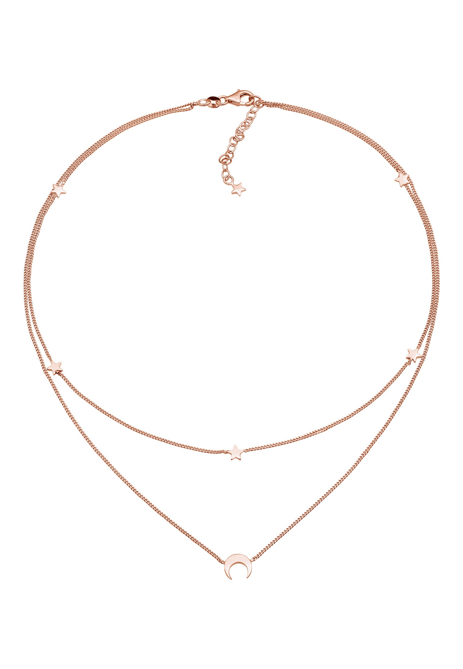 Elli Choker »Halskette Choker Layer Halbmond und Sterne 925er Silber«