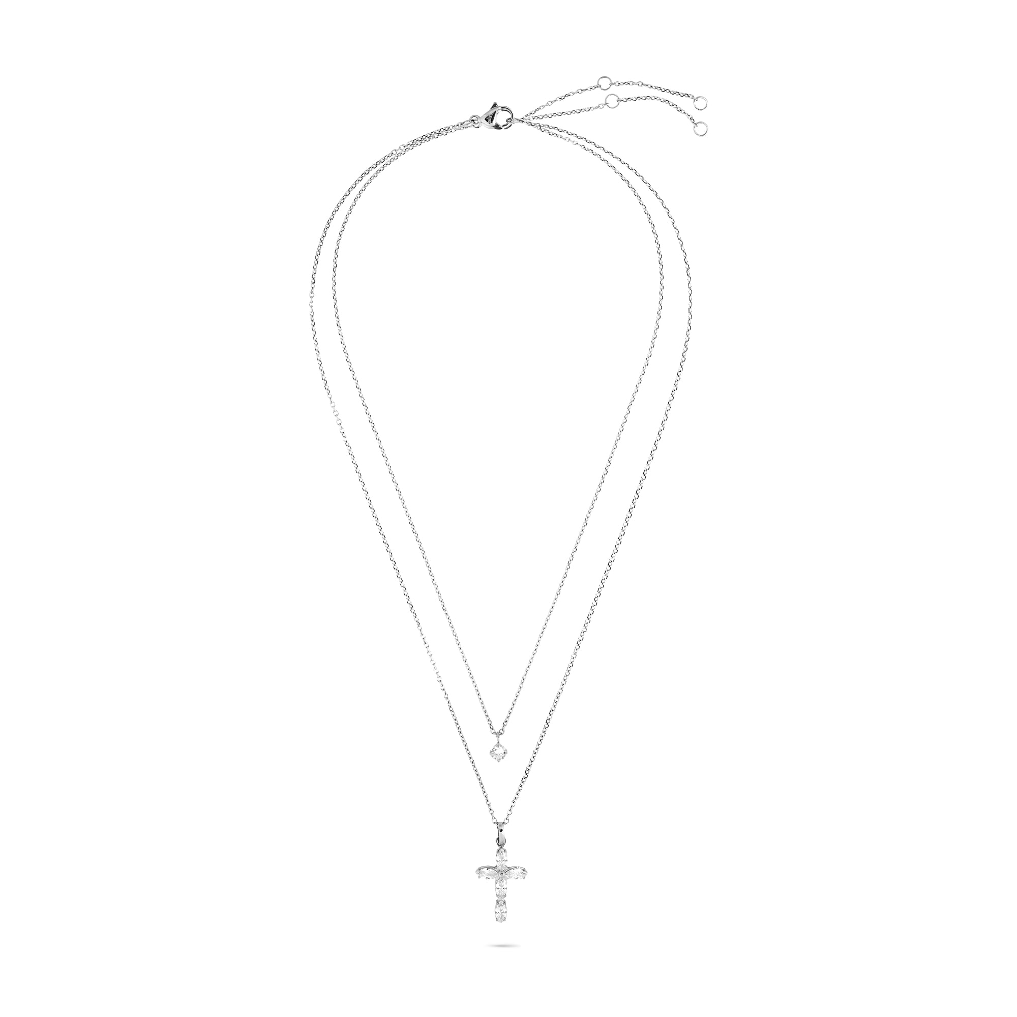 Tamaris Edelstahlketten-Set »Cross, Kreuz« mit Zirkonia (synth.)