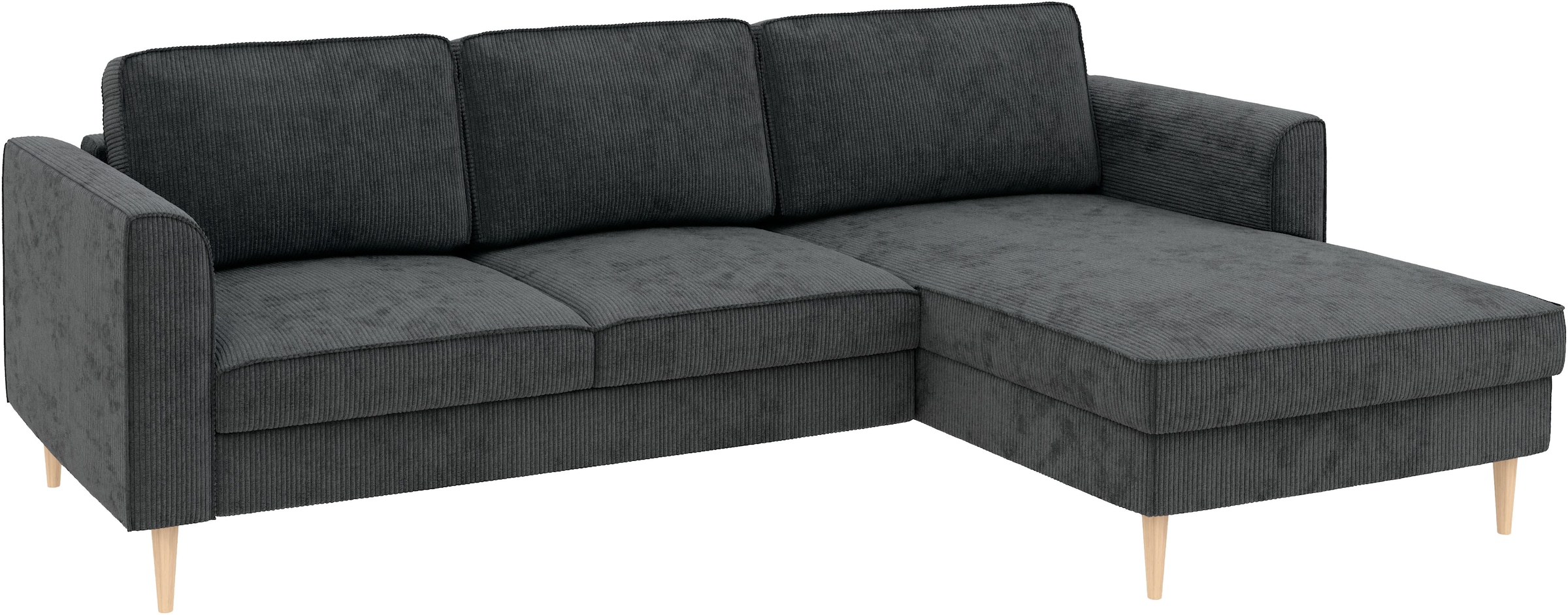 Home affaire Ecksofa »Booster Couch wahlweise mit Schlaffunktion und Bettkasten-auch in Cord«, Recamiere beidseitig montierbar, Sofa in L-Form, 232 cm