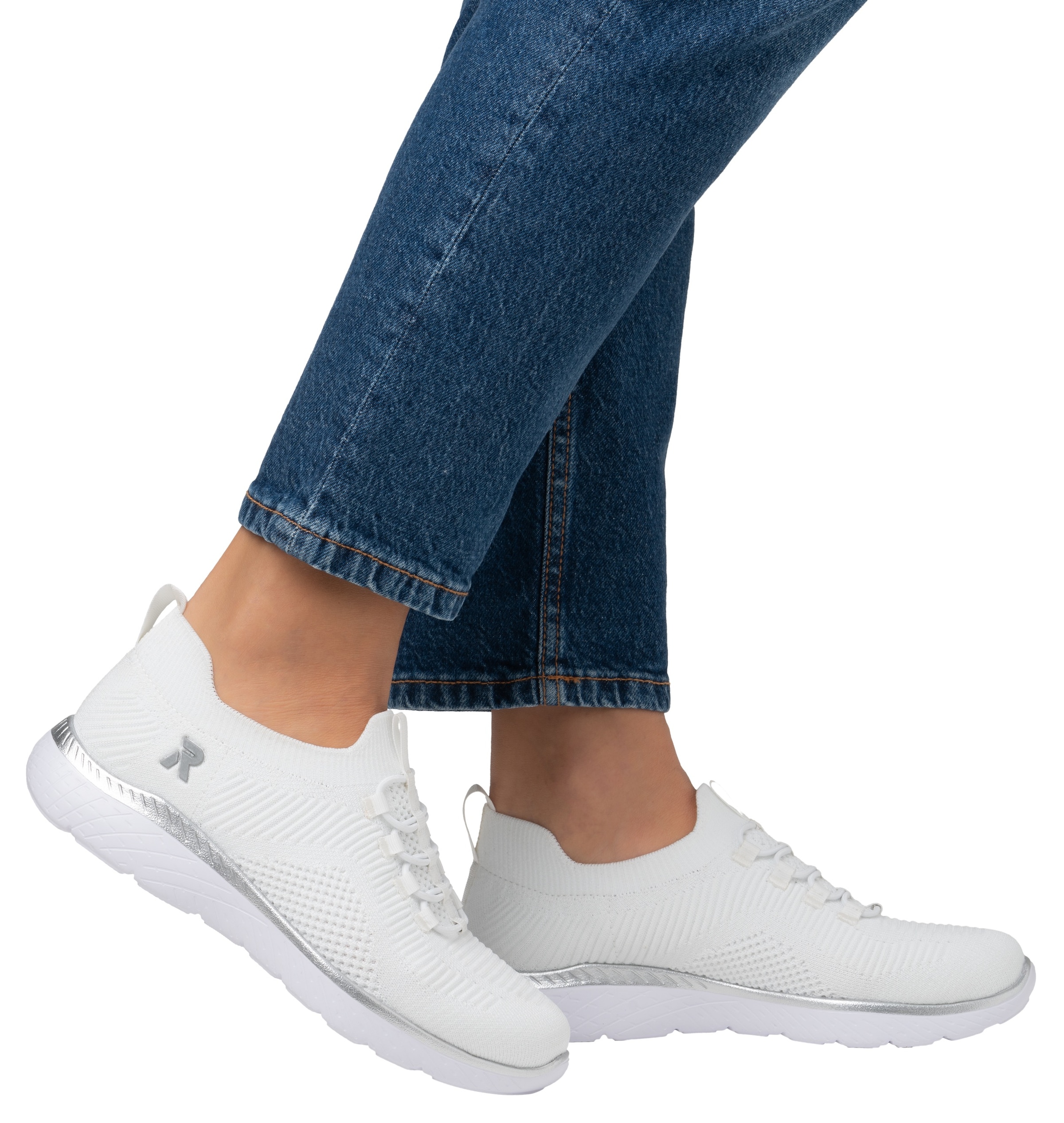 RIEKER Sport Slip-On Sneaker, Slipper, Freizeitschuh, Schlupfschuh mit Elastik-Einstieg