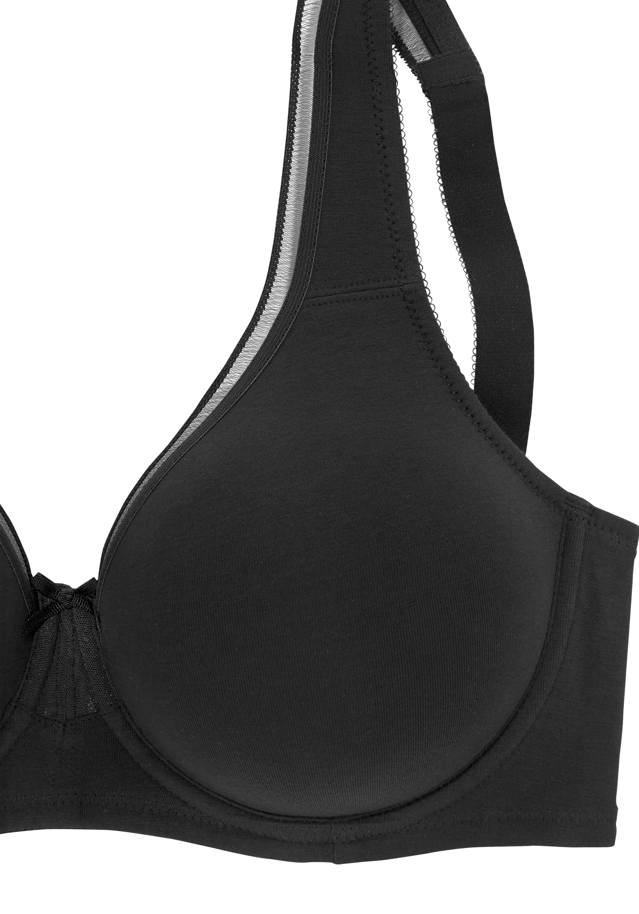 petite fleur Minimizer-BH, (Packung, 2 Stück), aus Baumwolle mit nahtlosen ungefütterten Cups, Basic Dessous