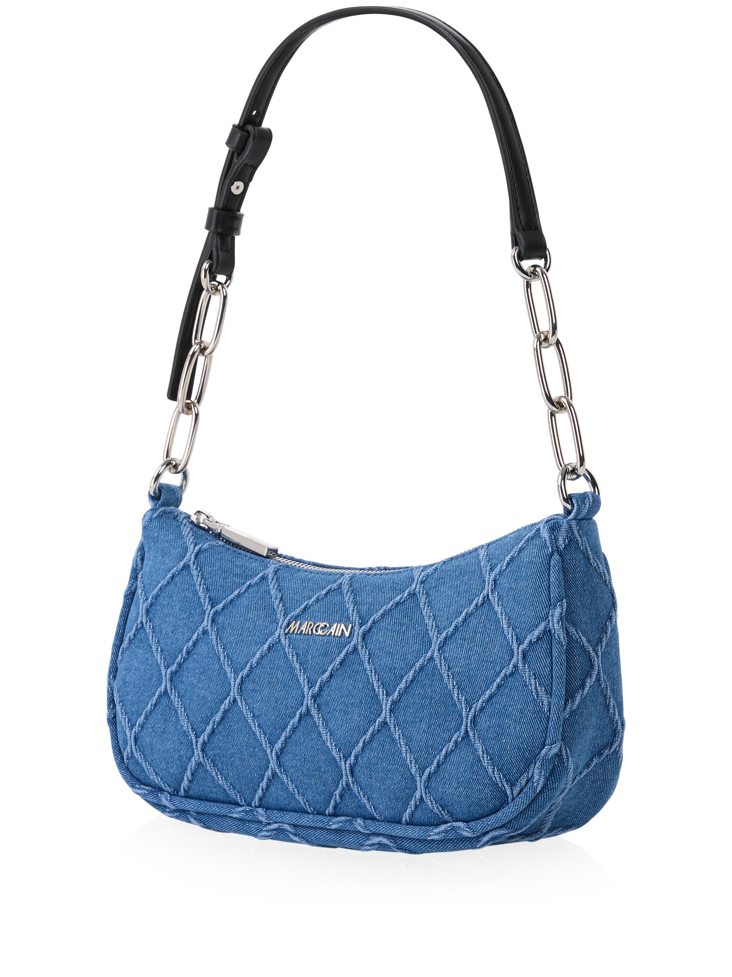 Marc Cain Schultertasche »Sports Logomania«, Handtasche, Abendtasche mit modischer Ziersteppung und Glitzer