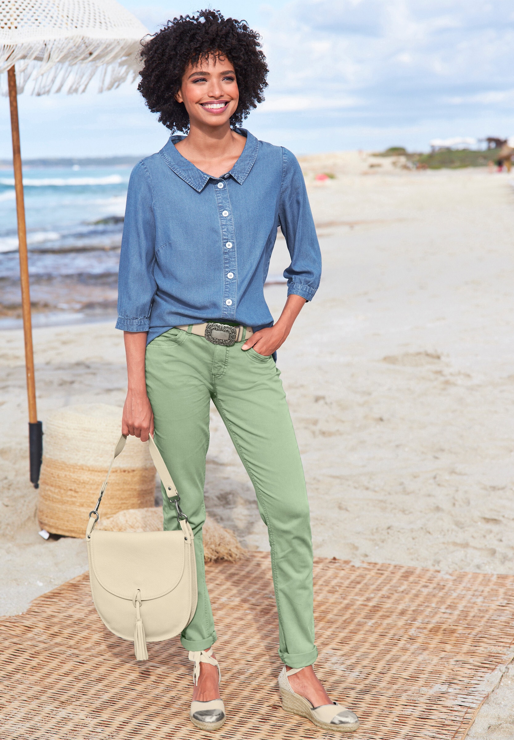 heine 5-Pocket-Jeans »Twill-Hose Skinny Jeans mit Ziersteppung«