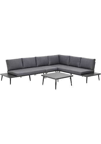 Gartenlounge-Set »Denver«, (Set, 14 tlg., 2x 2er Sofa mit Ablae, 1x Ecke, 1x Sessel,...