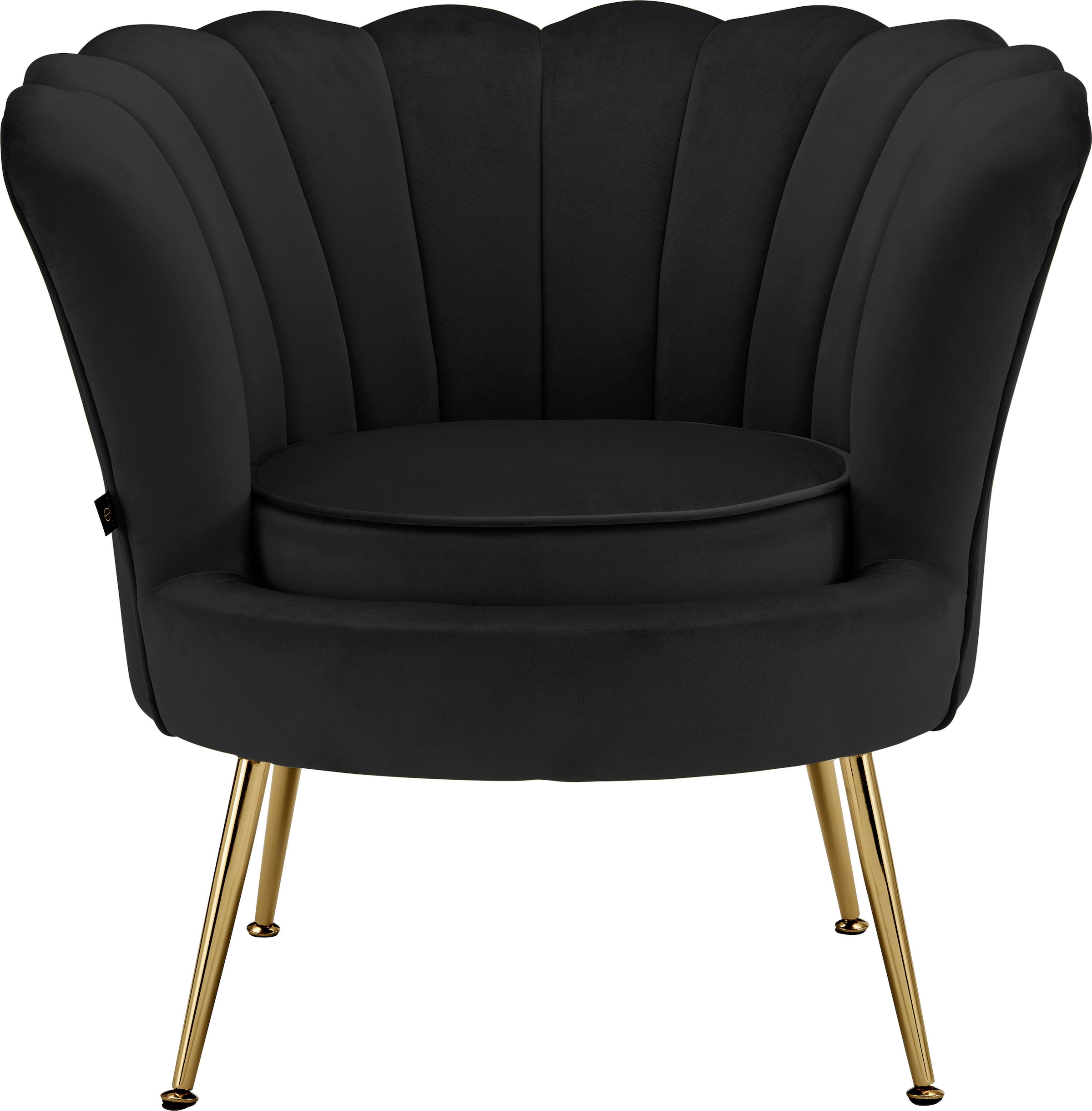 Leonique Loungesessel »Kelsey«, mit weichen Samtvelours Bezug, edlem Metallgestell, Sitzhöhe 43,5 cm