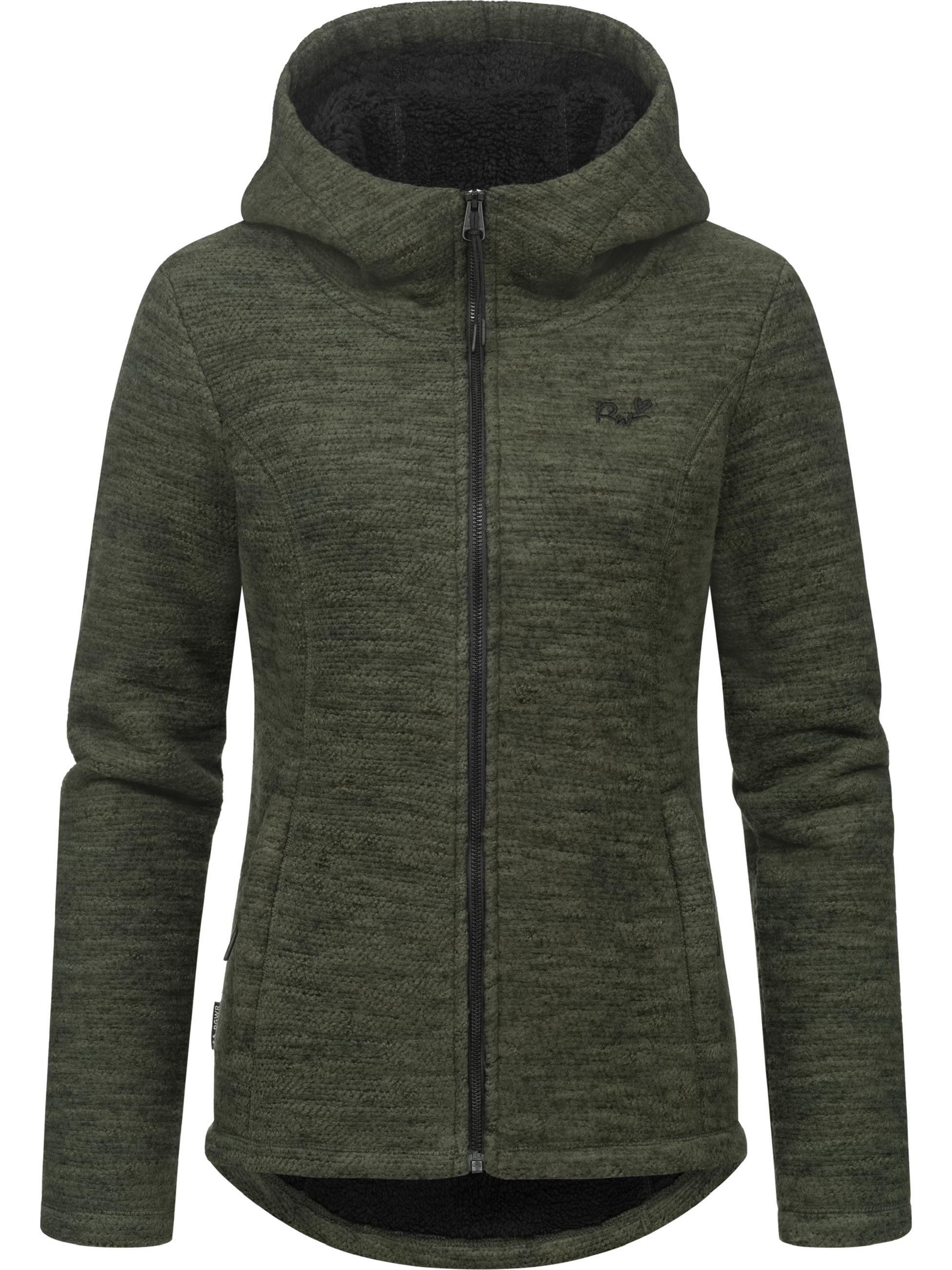 Ragwear Sweatjacke »Kapuzenstrickjacke Lyshka Melange«, Kuschelige Kapuzenjacke in Strick-Optik