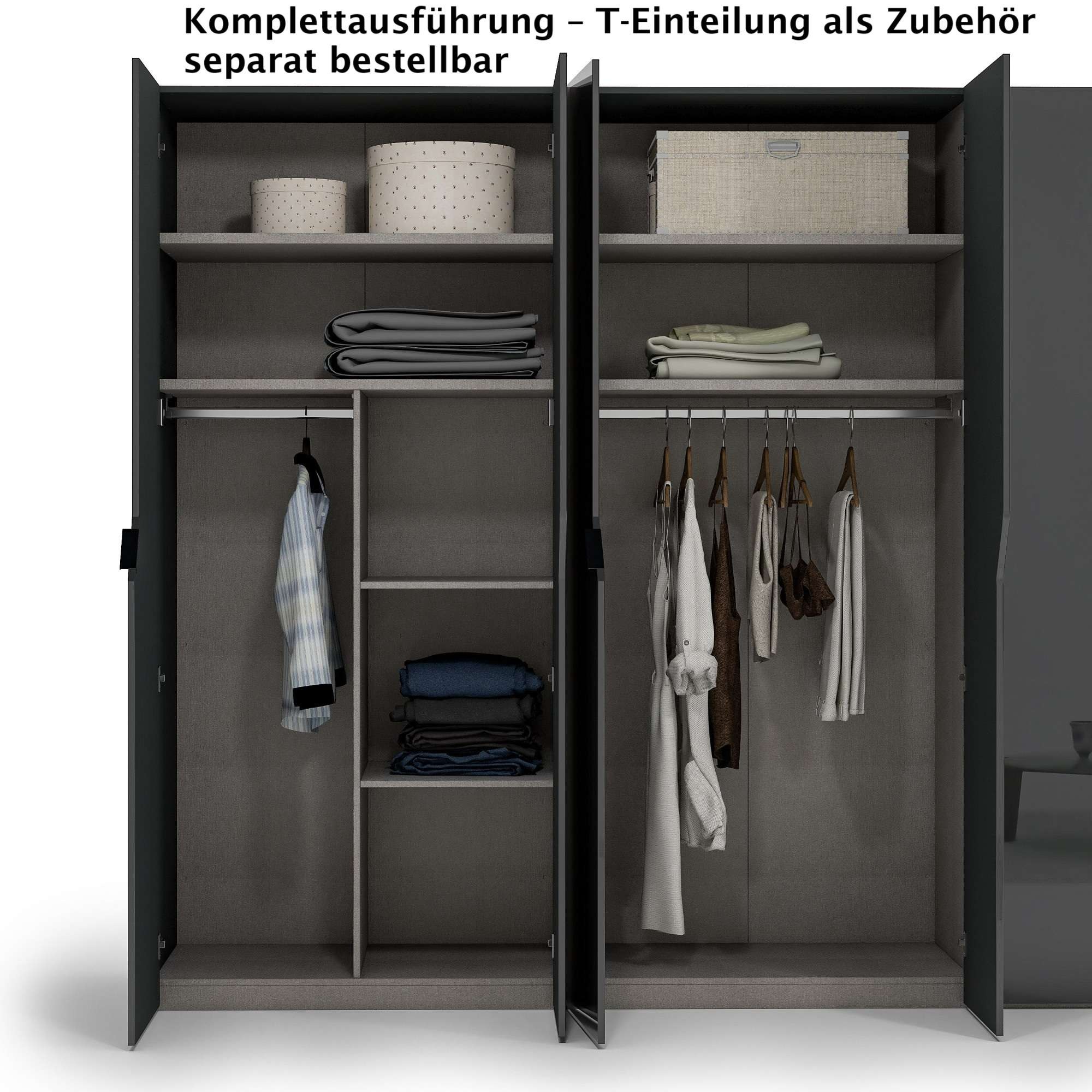 INOSIGN Kleiderschrank »AMETISTA, Drehtürenschrank, designgeformten Fronten«, Made in Italy, hochglanz lackiert, Basisausführung, Zubehör extra