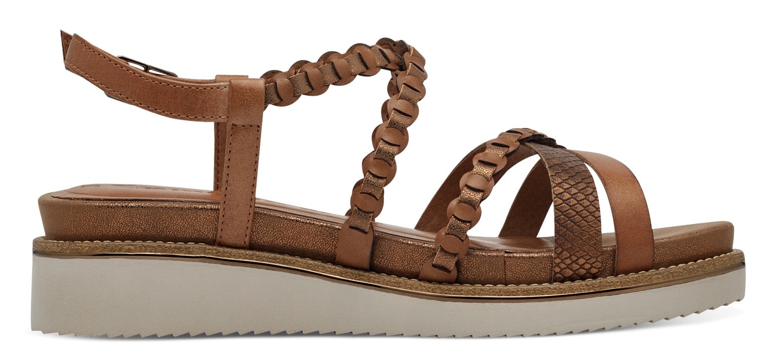 Tamaris Keilsandalette, Riemchensandale, Sommerschuh mit verstellbarer Schnalle
