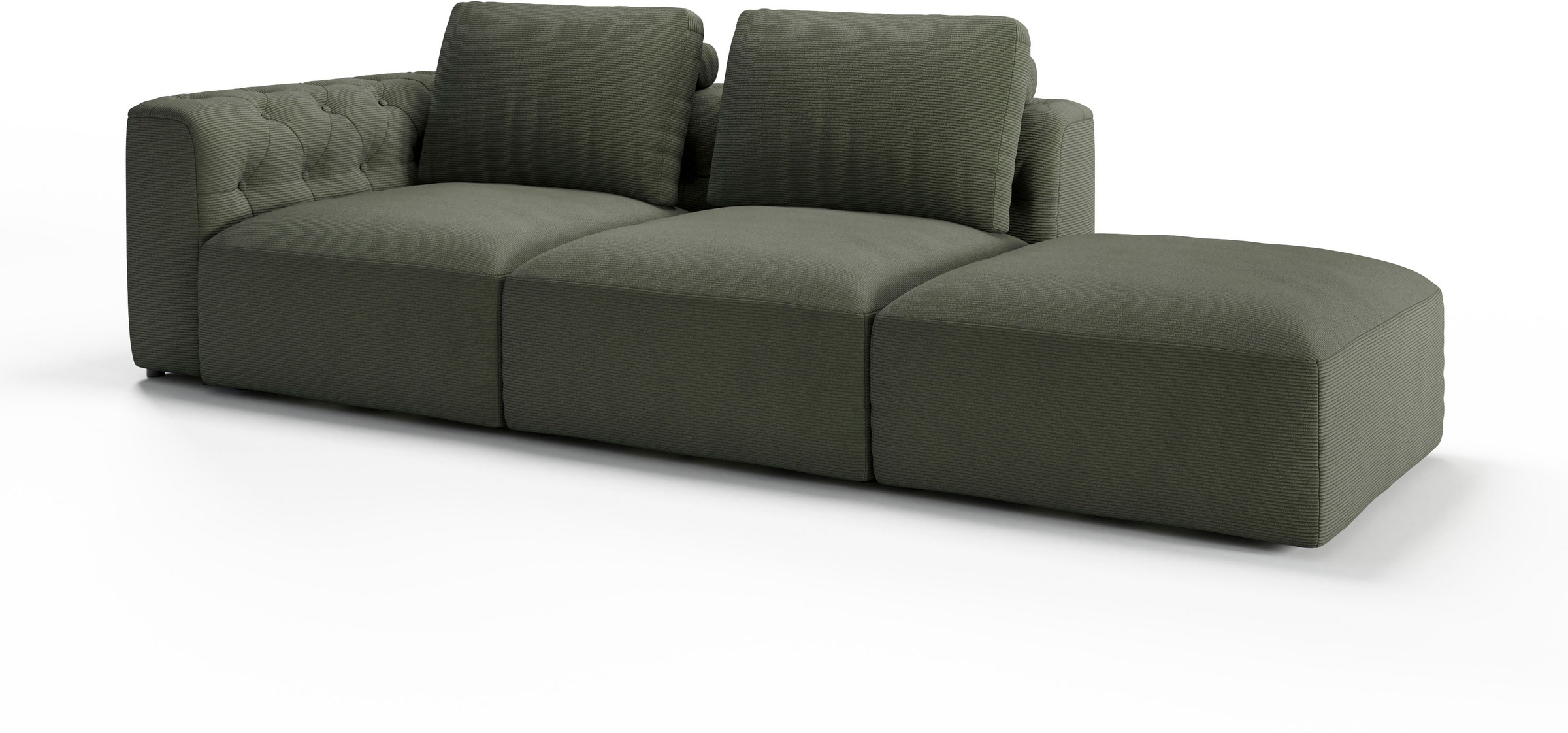 RAUM.ID Chaiselongue »Cushid« Modul-Sofa, bestehend aus 2-Sitzer und Hocker