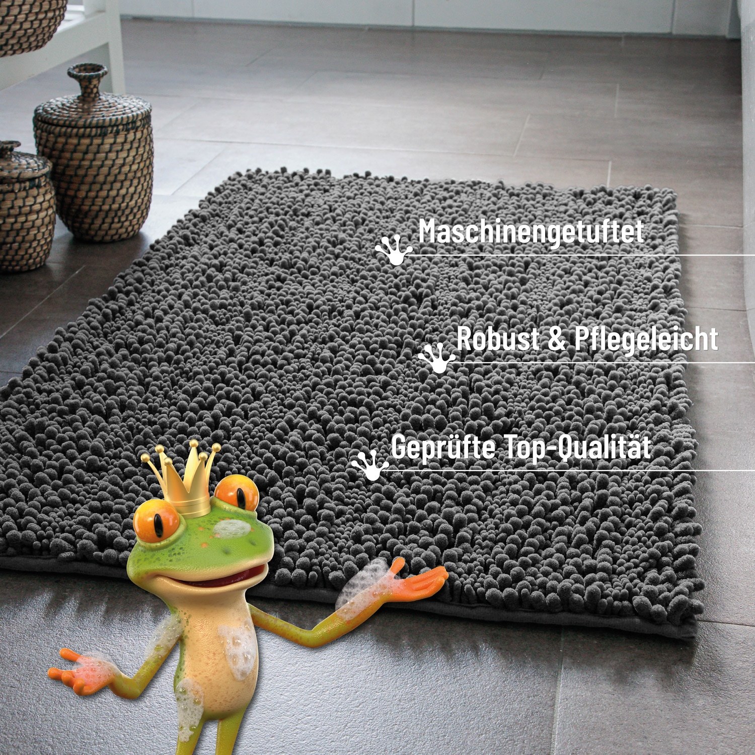 Wecon home Basics Badematte »Benno« Höhe 22 mm waschbar, rutschfest, sehr weich, strapazierfähig, Chenille, robust