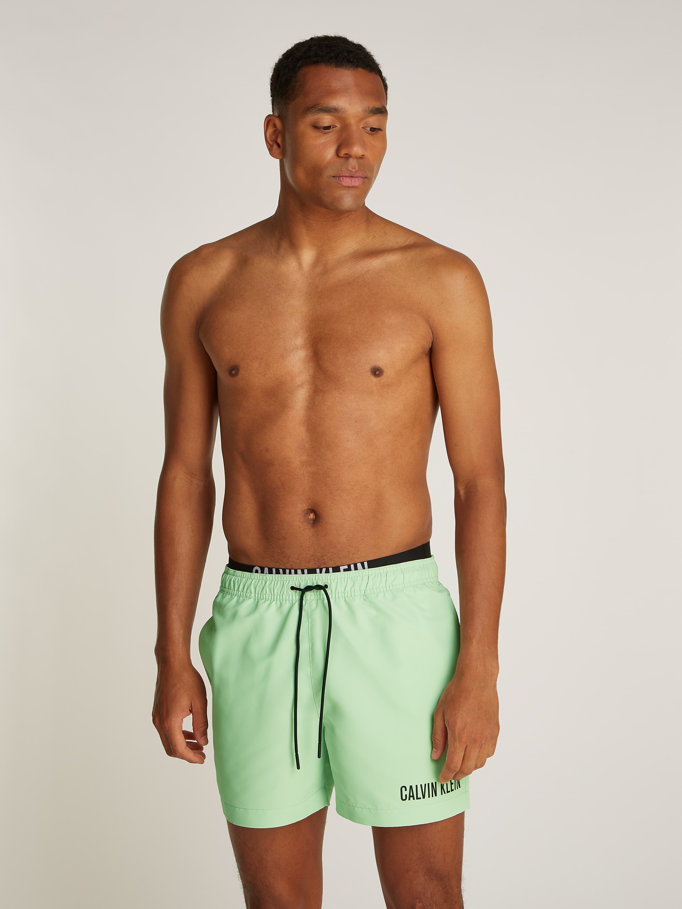 Calvin Klein Swimwear Badeshorts »MEDIUM DOUBLE WB«, mit doppeltem Bund