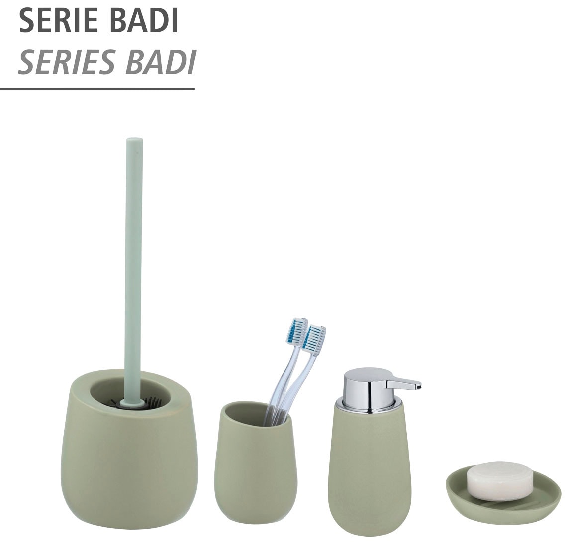 WENKO Seifenspender »Badi«, (1 tlg.), Lindgrün, Keramik, 320 ml