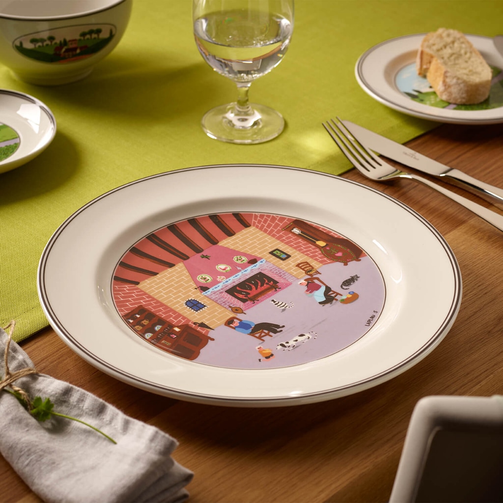 Villeroy & Boch Speiseteller »Speiseteller Kamin Design Naif ø 27 cm bunt«