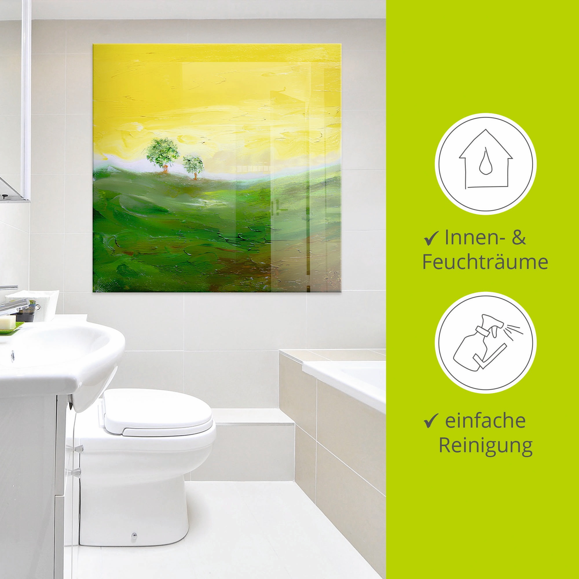 Artland Glasbild »Sonniger Tag«, Wiesen & Bäume, (1 St.), in verschiedenen Größen
