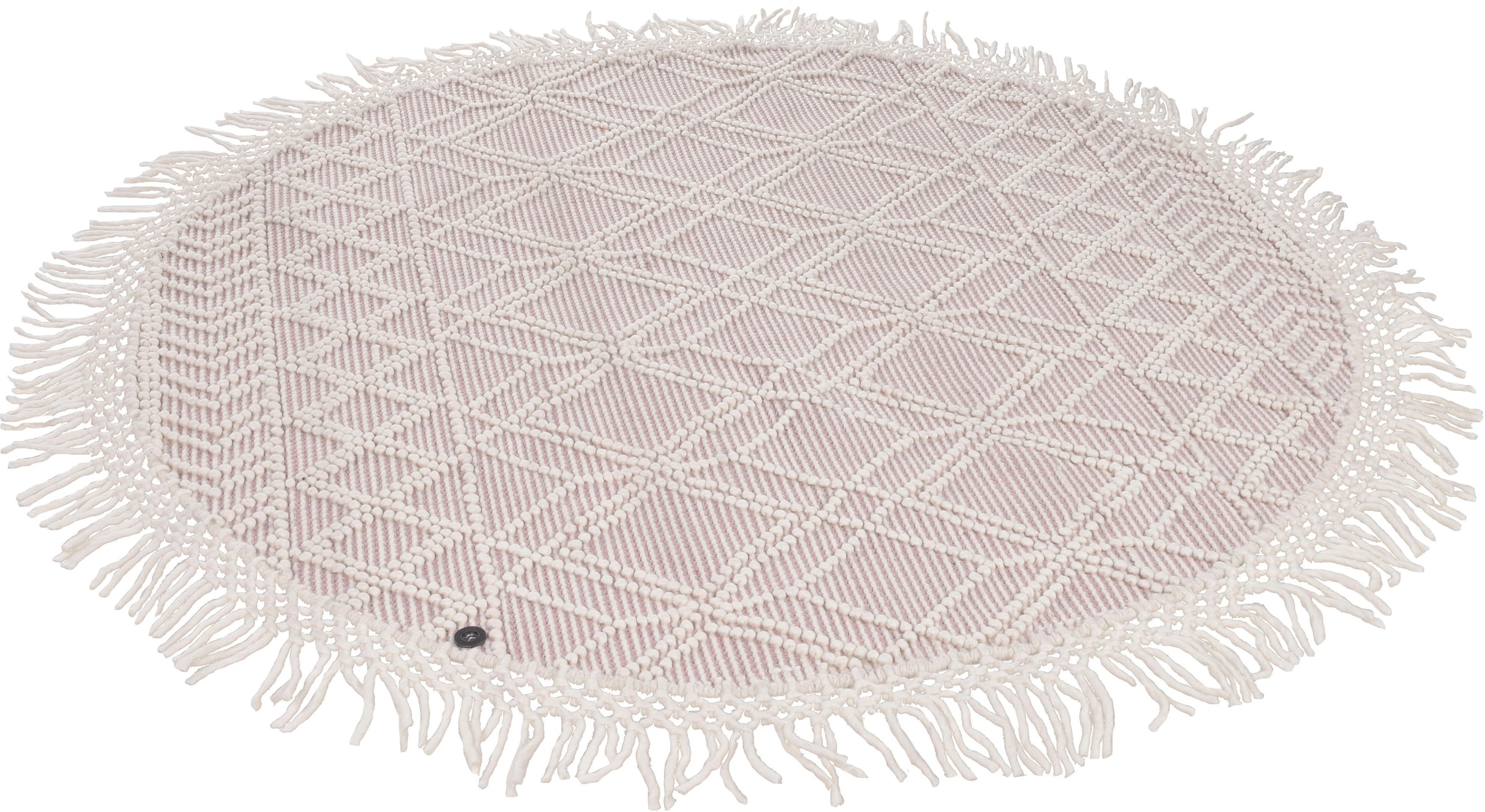 Teppich »Colored Macrame«, rund, Handweb Teppich, reine Wolle, handgewebt, mit...