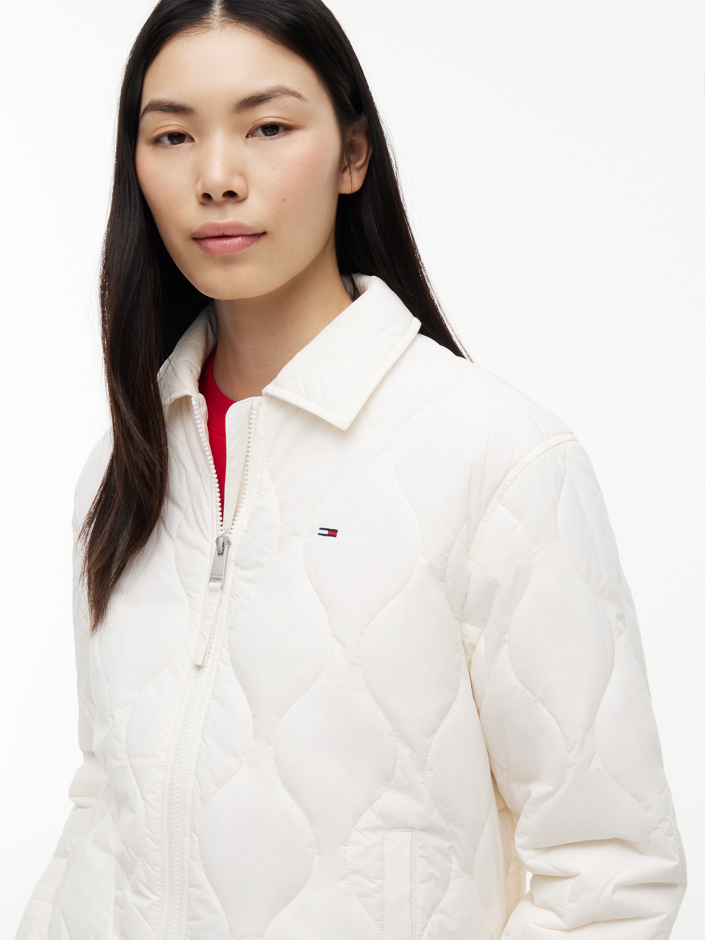Tommy Jeans Steppjacke »TJW COACH COLLAR QUILTED JACKET« Kunstfaser, Flag-Stickerei