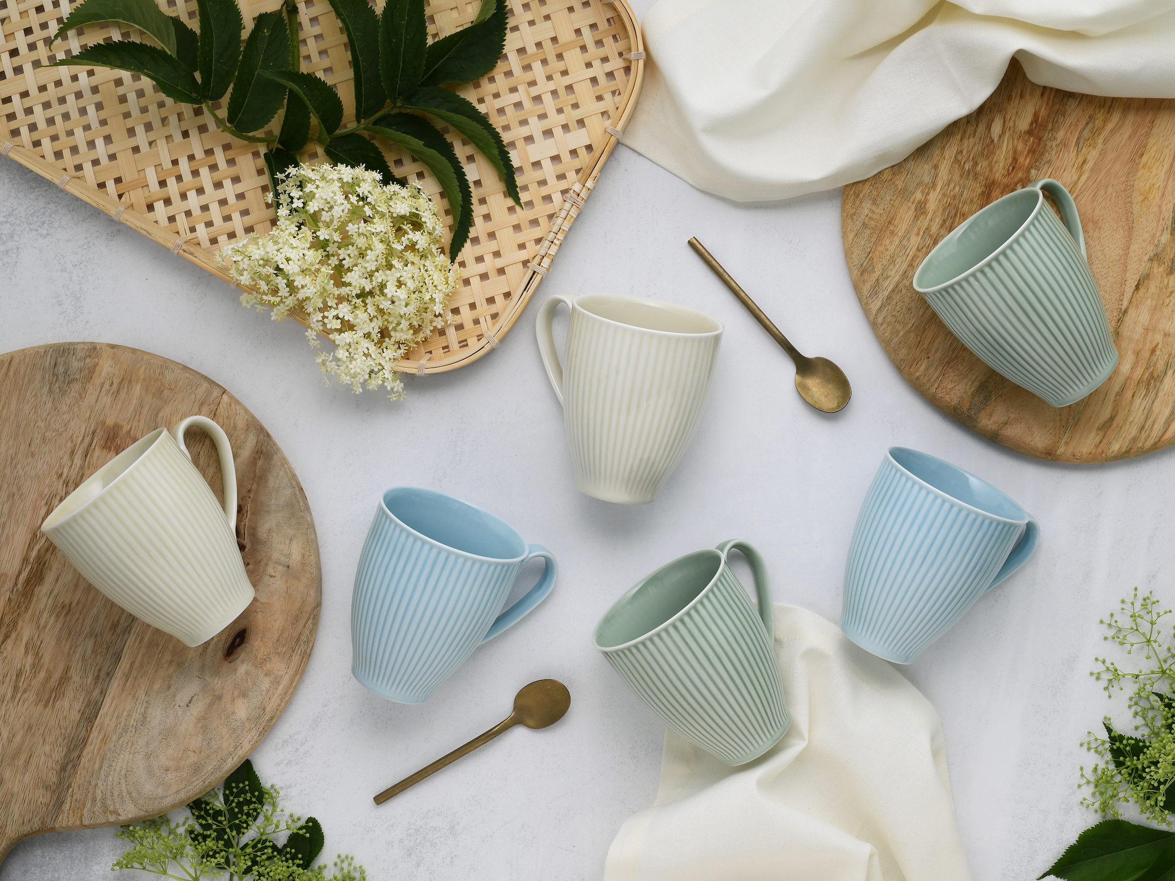 CreaTable Becher »Valencia Pastell, Kaffeebecher, 6-tlg.« Elegant, Boho Chic