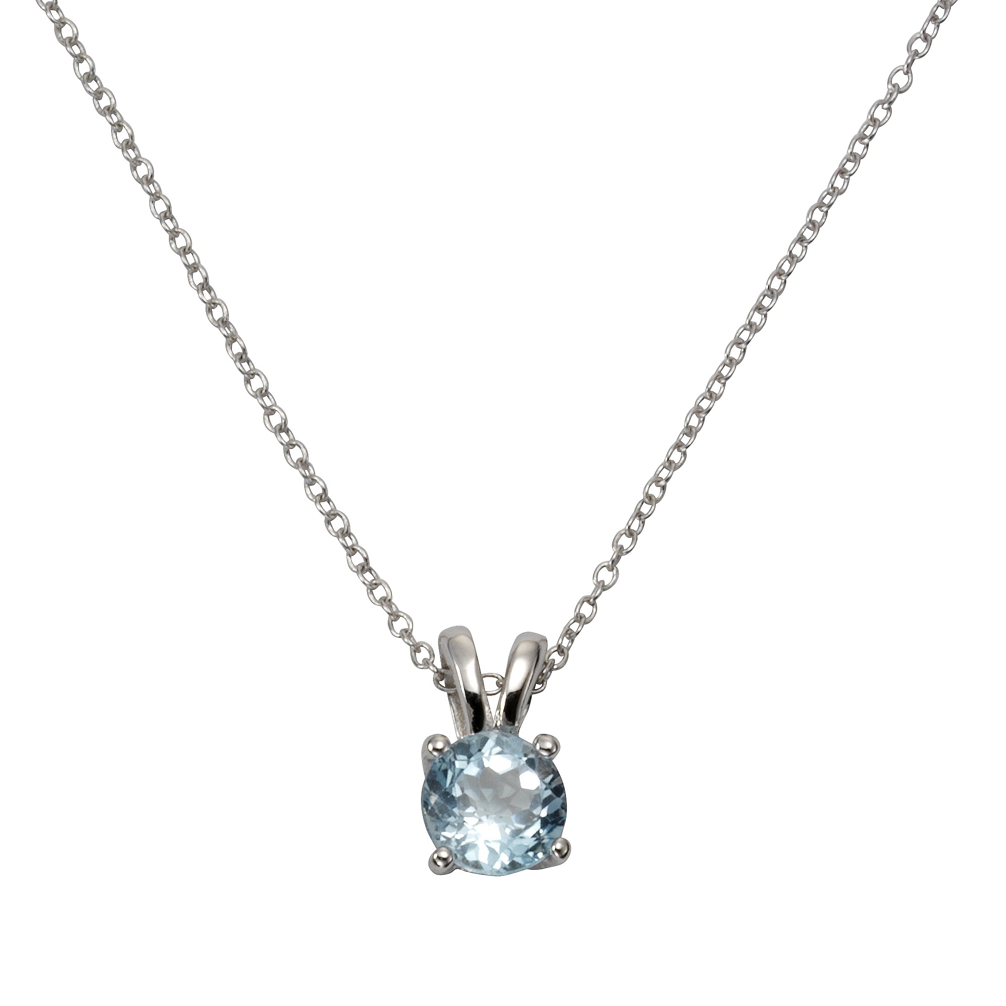 Zeeme Kette mit Anhänger »925/- Sterling Silber rhodiniert«, Blautopas beh.