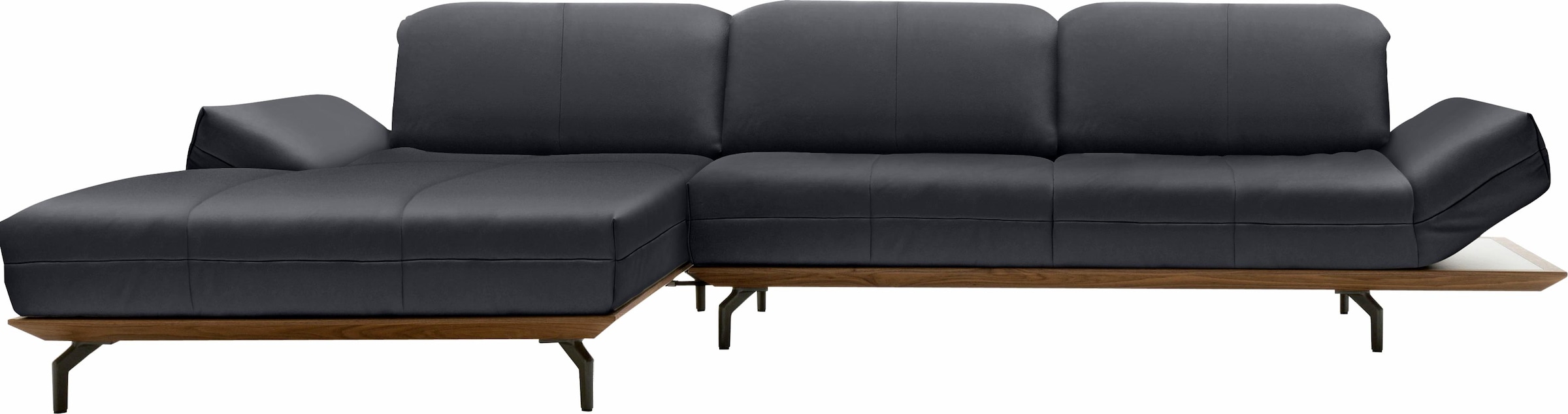 Creation BY ROLF BENZ Ecksofa »CR.420, Designecksofa, L-Form«, in 2 Qualitäten, Holzrahmen in Eiche Natur oder Nußbaum, Breite 313 cm
