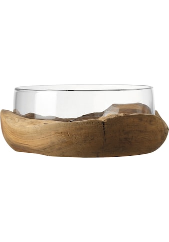 LEONARDO Obstschale »Terra«, aus Glas, Ø 28 cm, mit Teaksockel kaufen