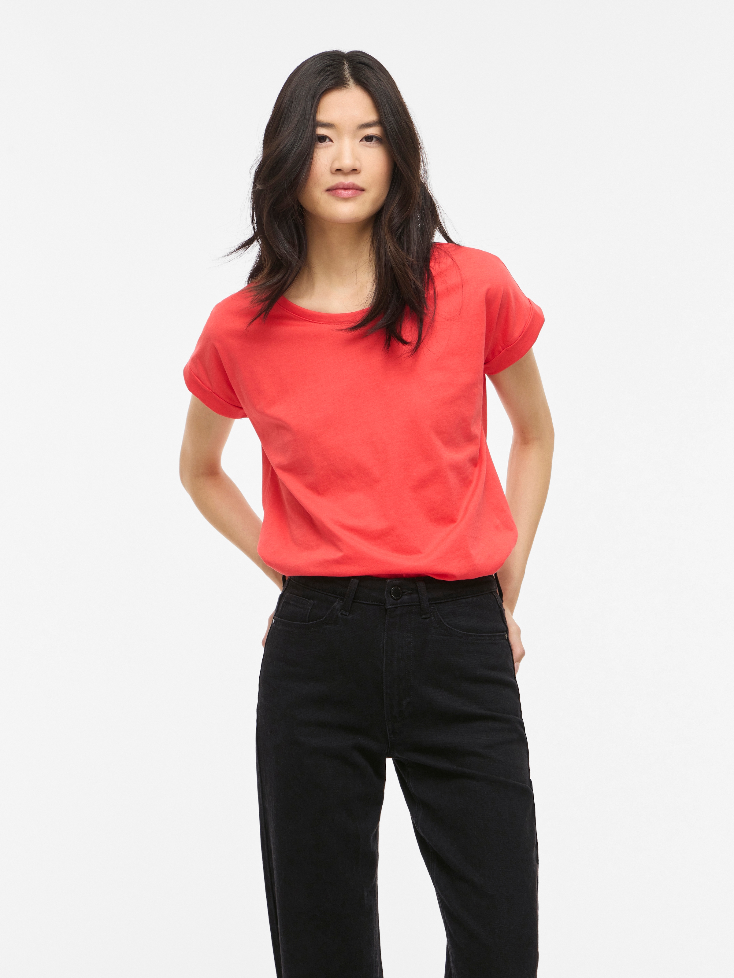 Vila Rundhalsshirt »VIDREAMERS NEW PURE T-SHIRT/SU-NOOS« Baumwollmischung, regular fit