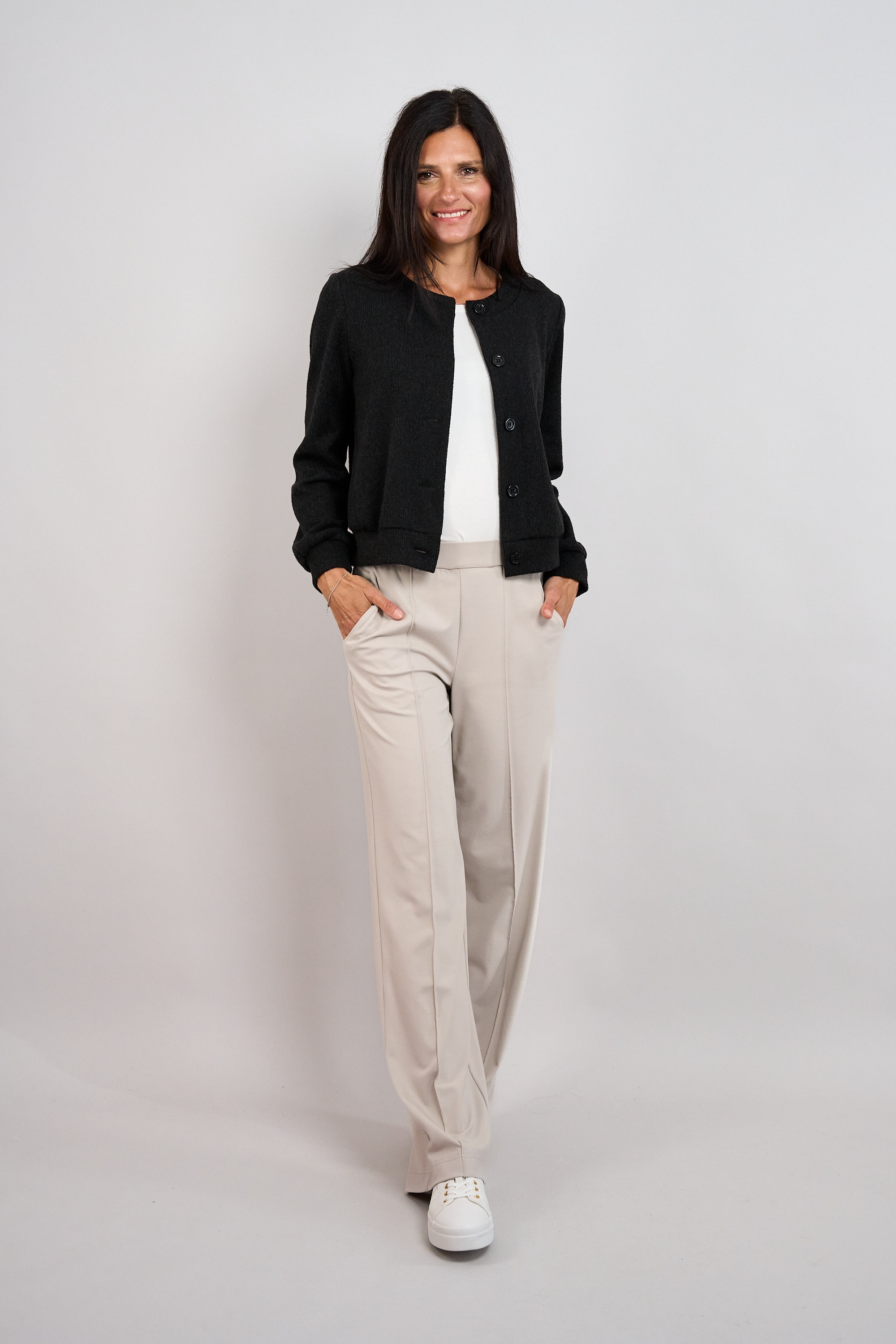 Seidel Moden Cardigan meliert / Rundhals / MADE IN GERMANY