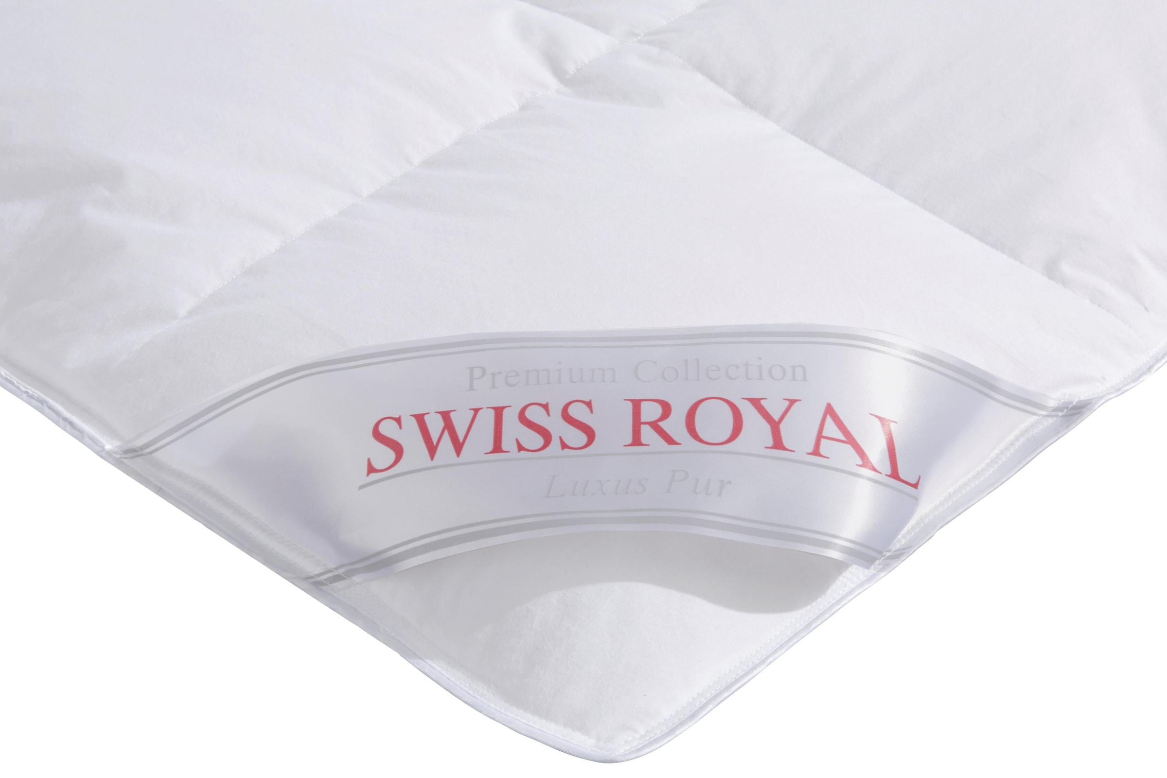 Haeussling Daunenbettdecke »Swiss Royal, Bettdecken für Sommer und Winter,  Ganzjahresdecke, Decke«, leicht, Füllung 90% Daunen, 10% Federn, Bezug 100%  Baumwolle, (1 St.), Bettdecke 135x200 cm, 155x220 cm & weitere Größen, Made  in