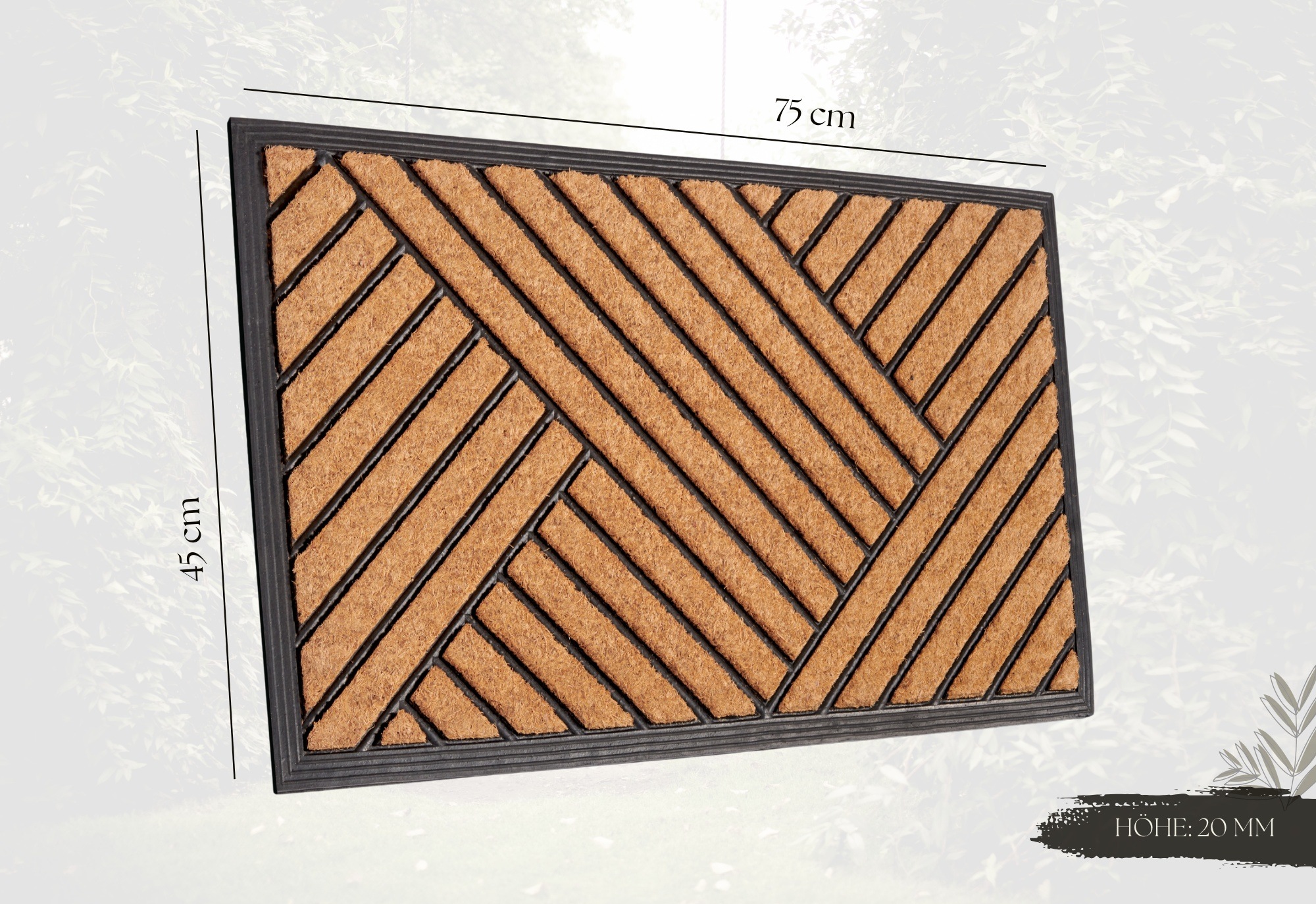 HANSE Home Fußmatte »Mix Mats Gummi Kokos Crossings, Türmatte«, rechteckig, 20 mm Höhe, Strapazierfähig, pflegeleicht, robust, wetterfest, UV-beständig