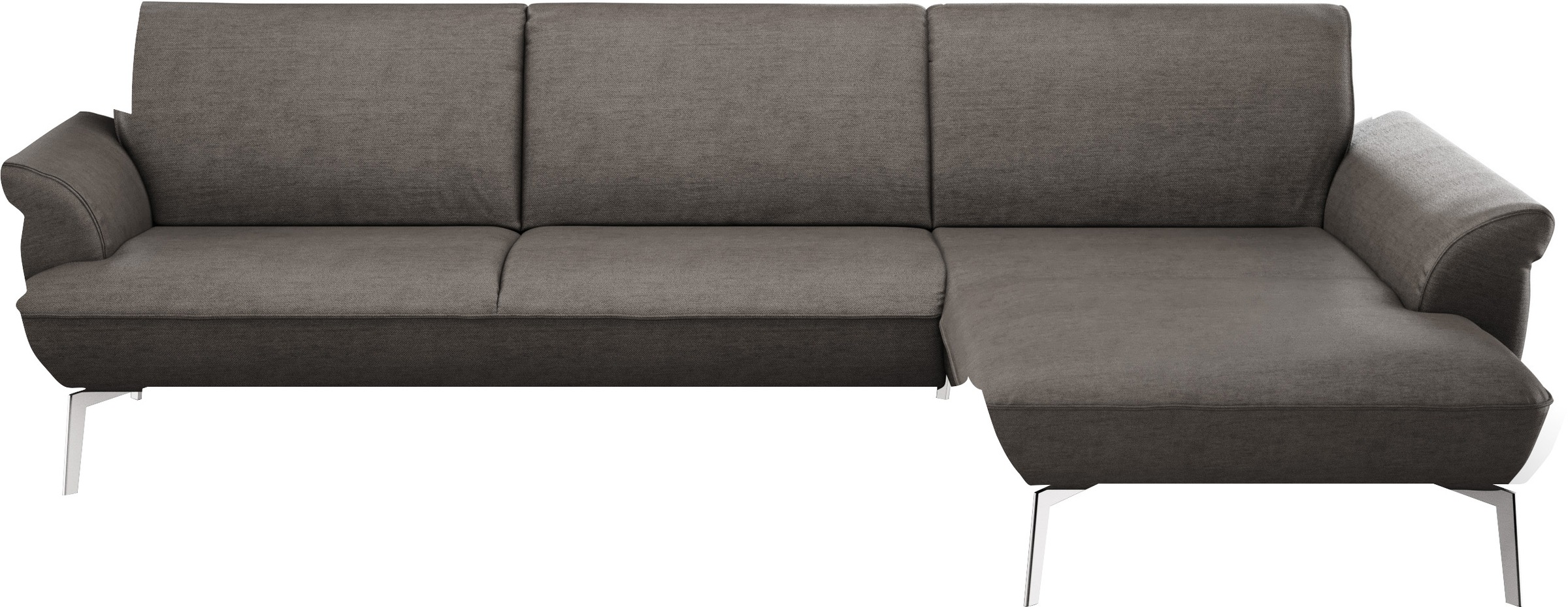 himolla Ecksofa »himolla 9900«, Recamiere rechts o. links, Füße Aluminium, ohne Hocker