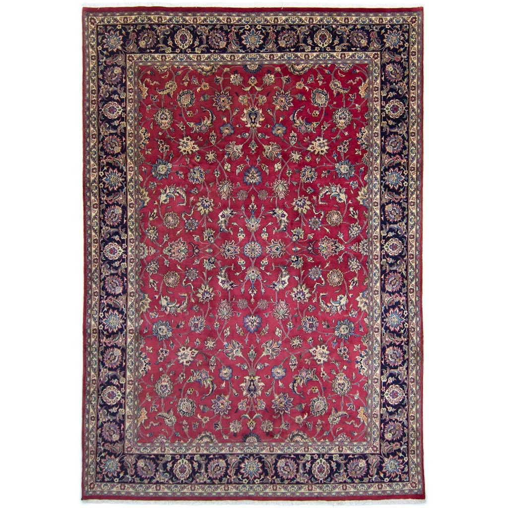 morgenland Wollteppich »Maschad Durchgemustert Rosso scuro 344 x 240 cm«, rechteckig