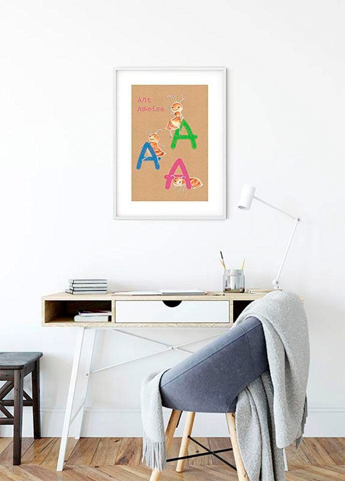Komar Bild »ABC Animal A«, Buchstaben, (1 St.), Wandbild zur Dekoration - ohne Rahmen