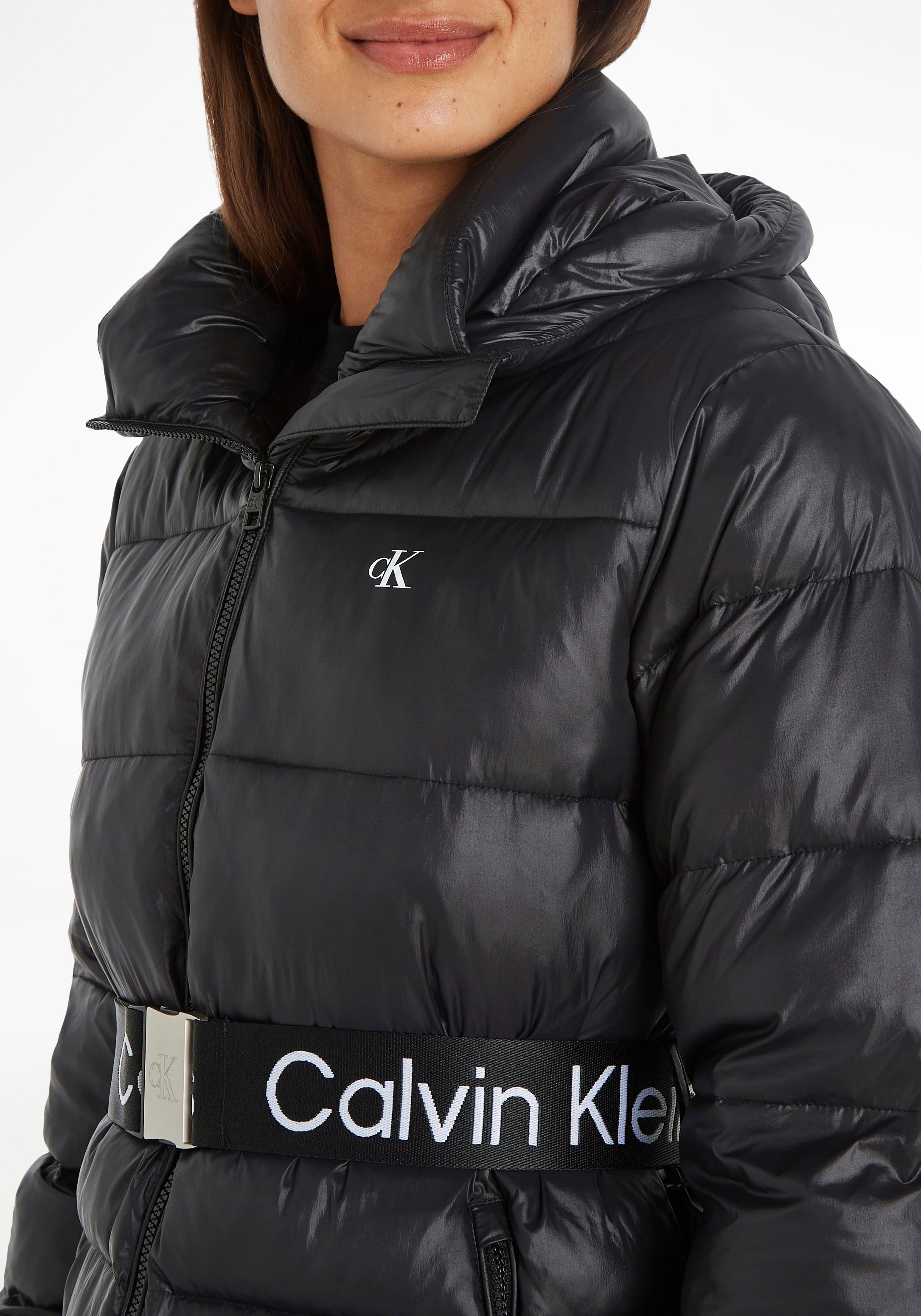 Calvin Klein Jeans Steppjacke »LW PADDED LONG FITTED JACKET«, mit Kapuze  bei OTTO