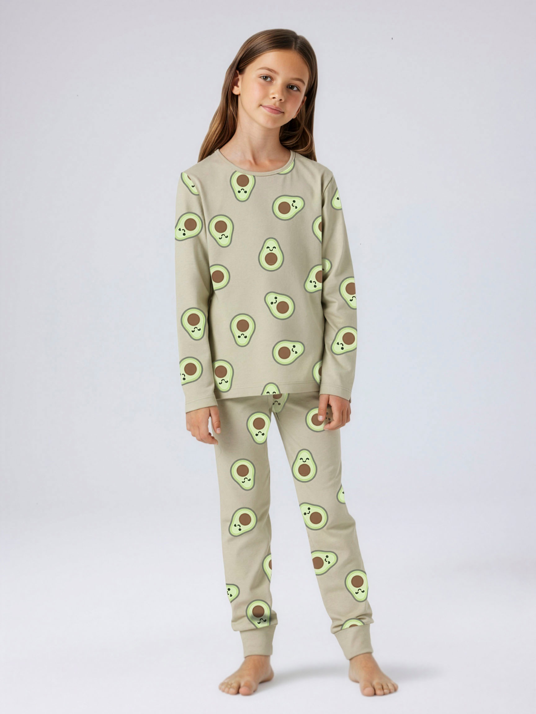 Name It Schlafanzug »NKFNIGHTSET OATMEAL AVOCADO NOOS« Set, 2 tlg. im lustigen Avocado-Alloverprint