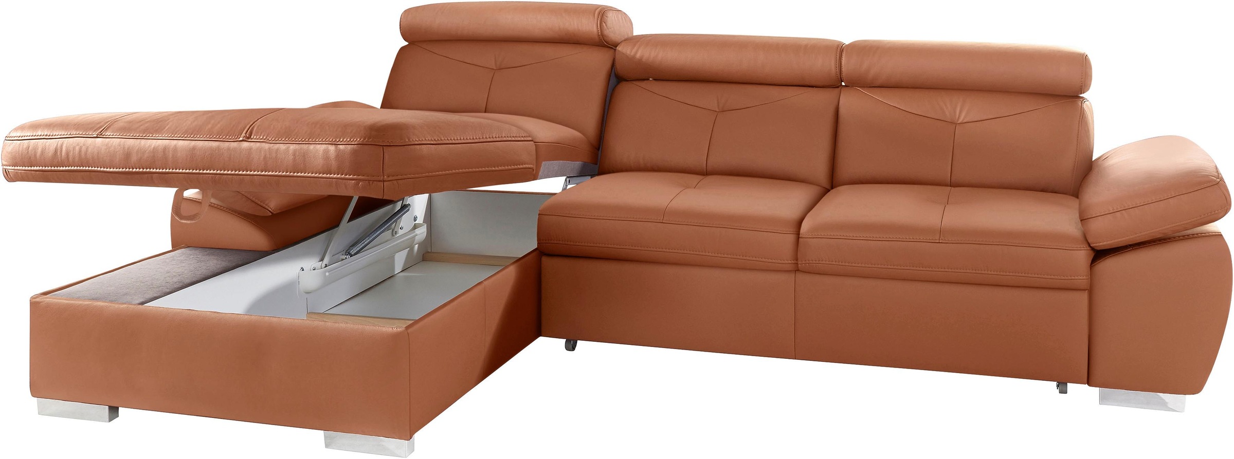 exxpo - sofa fashion Ecksofa »Spring, super bequem, mit Armteil- und Kopfteilfunktion, OTTOs Choice«, L-Form, wahlweise mit Bettfunktion und Bettkasten