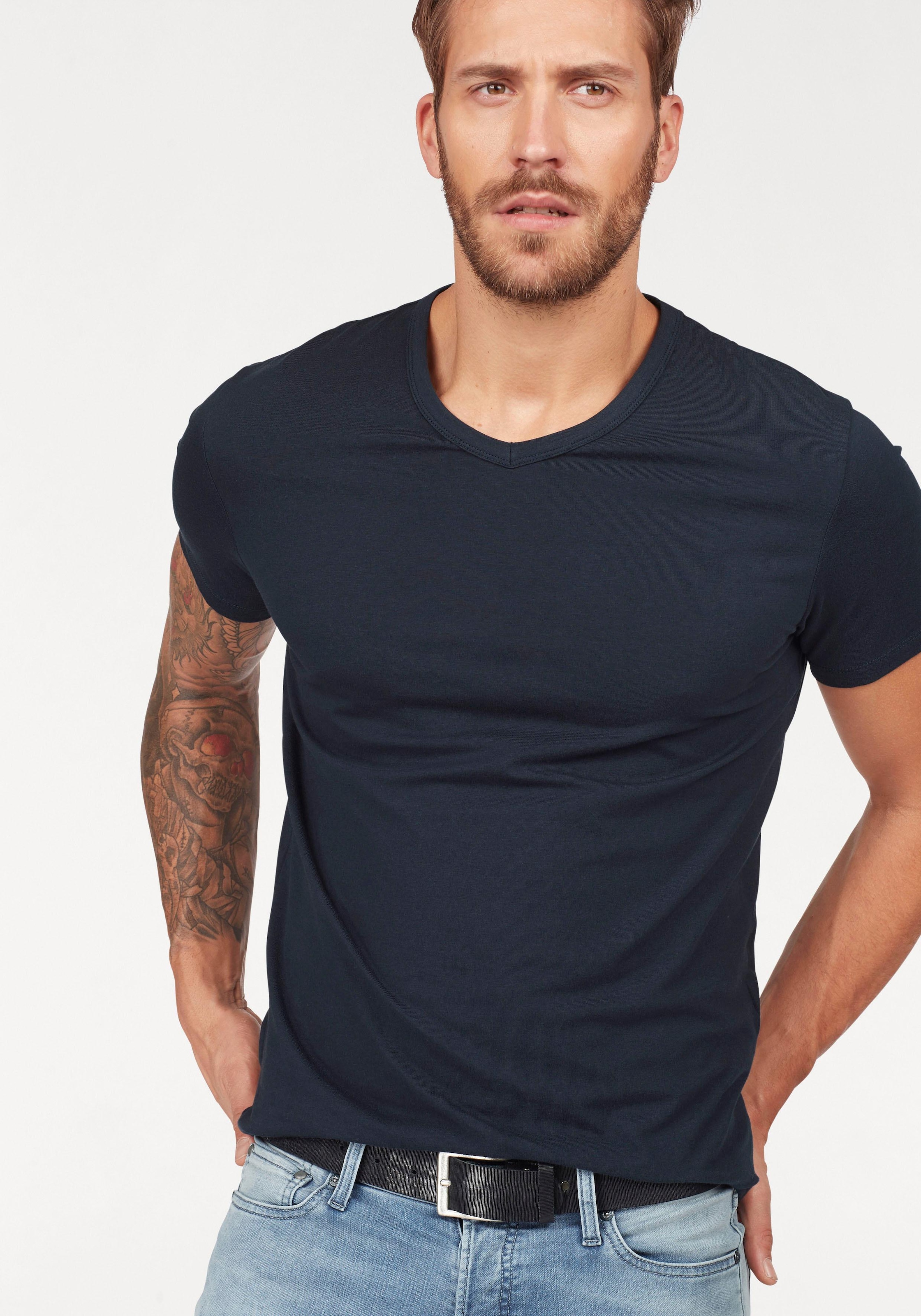 Jack & Jones T-Shirt »SLIM- FIT BASIC TEE V-NECK«, mit V-Ausschnitt