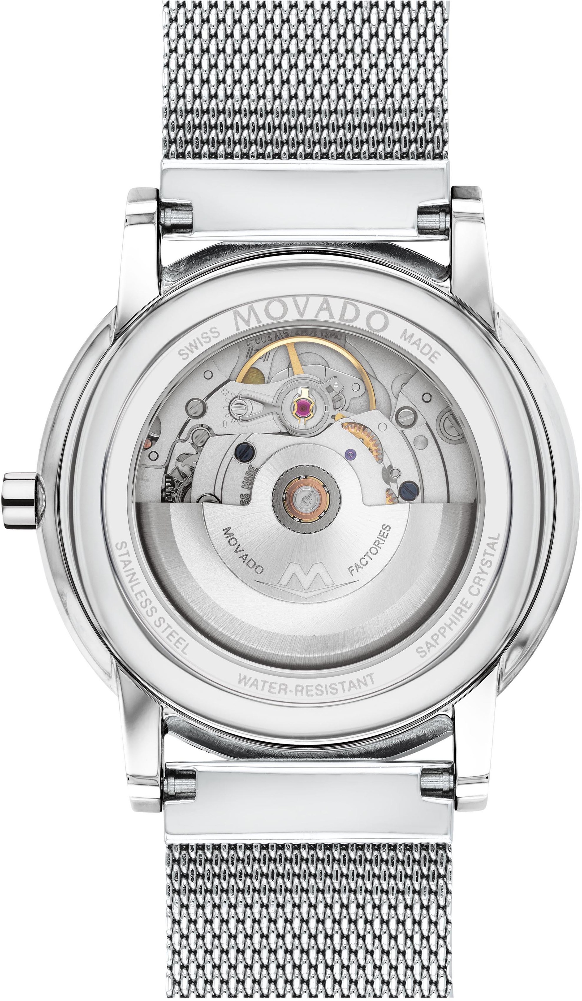MOVADO Automatikuhr »MUSEUM, 0607649«, Armbanduhr, Herrenuhr, mechanische Uhr, Swiss Made, Datum