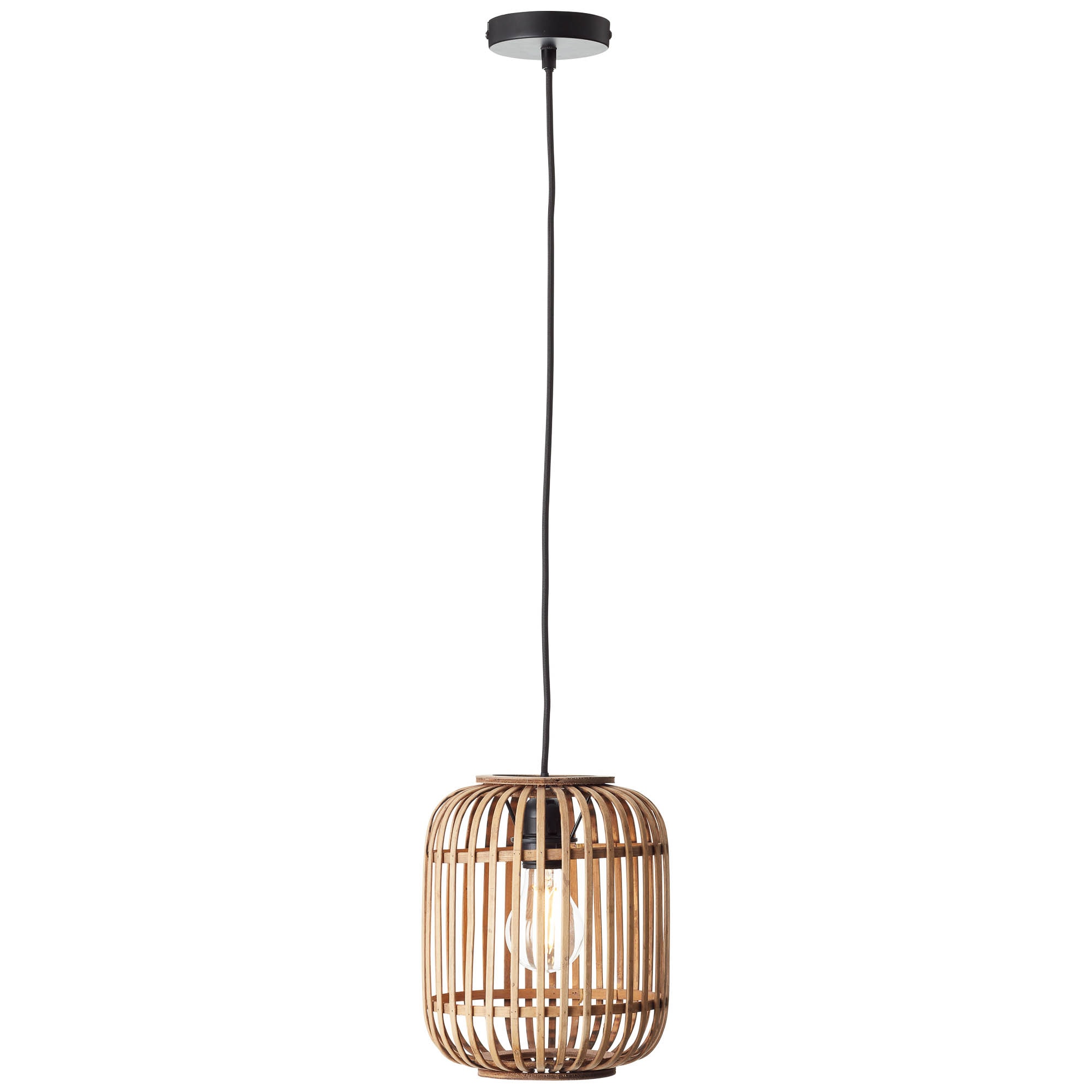 Brilliant Pendelleuchte »Woodrow« E27 1 Stk. Bambus Lampe im Boho Stil, 130 x 21 cm, E27