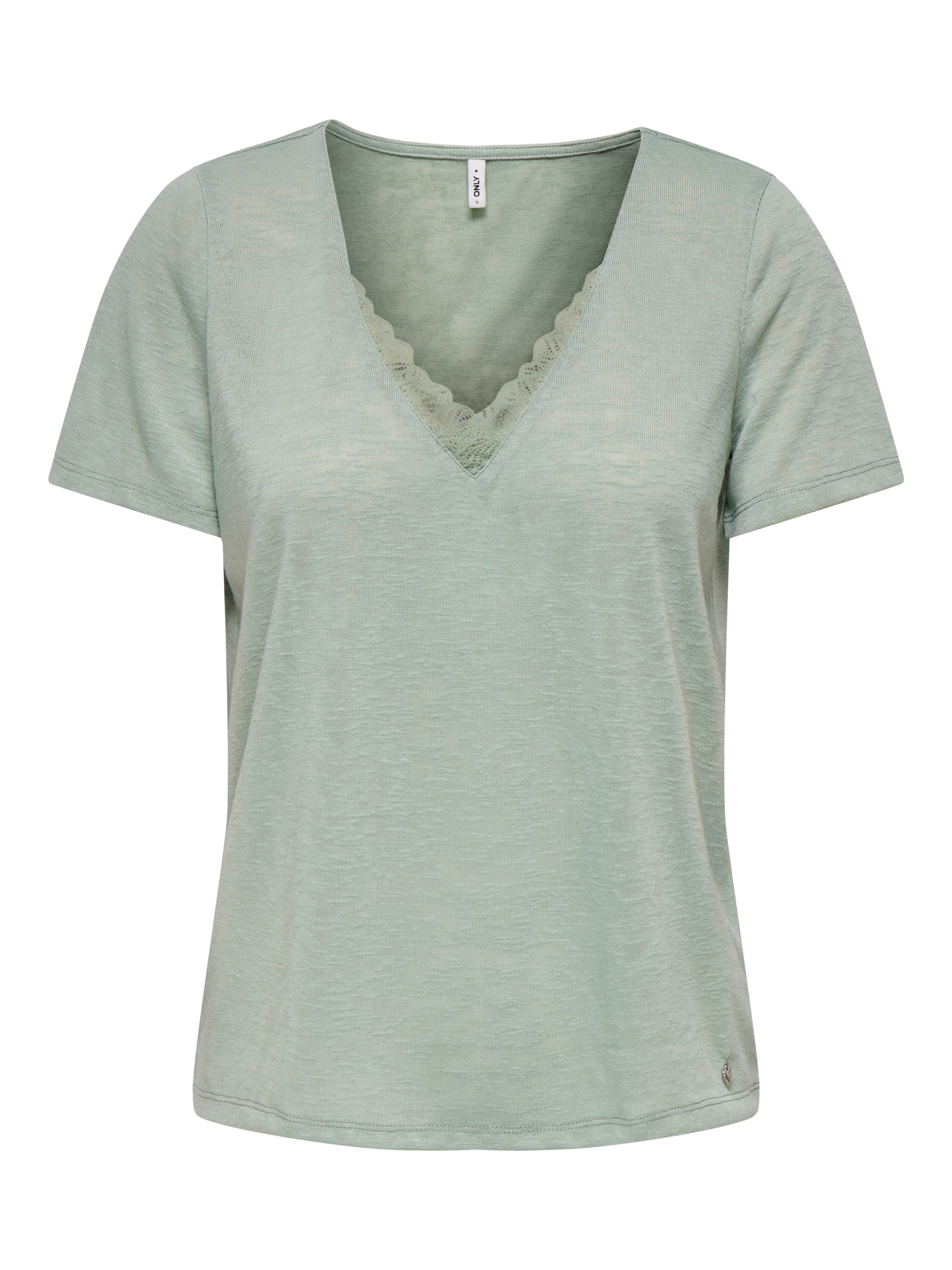 ONLY V-Shirt »ONLZOLA LIFE S/S V-NECK LACE TOP JRS«