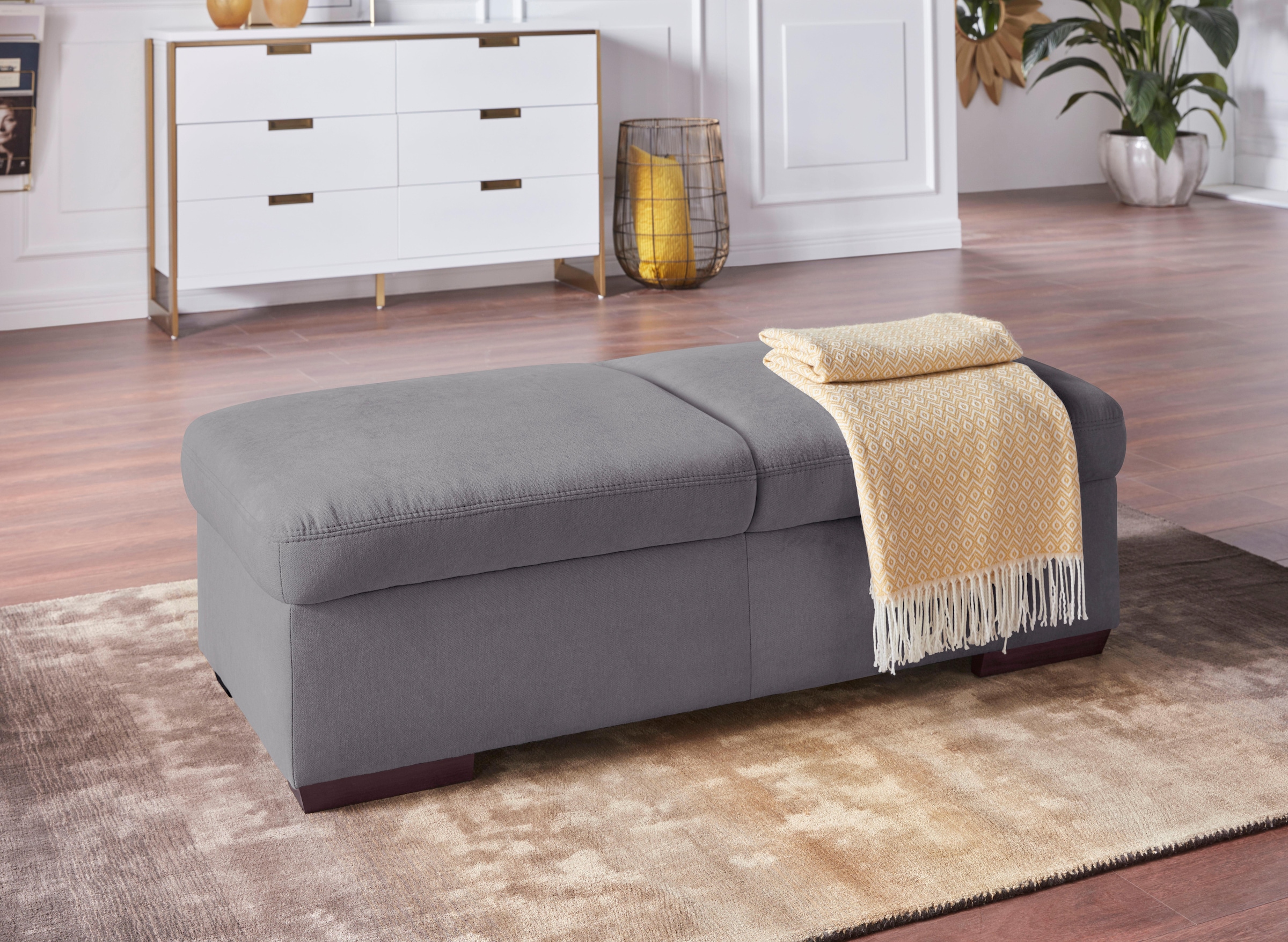 exxpo - sofa fashion Hocker »Salerno, Bankhocker mit tollem Sitzkomfort«, zeitlos und elegant