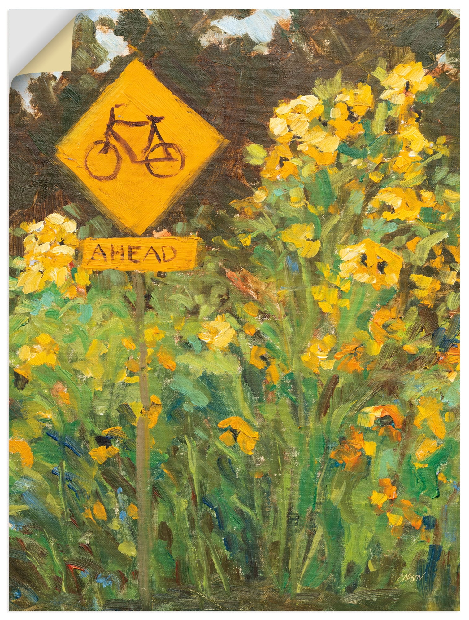 Artland Wandbild »Bicycle Crossing« Blumenwiese 1 Stk. tlg. als Alubild, Leinwandbild, Poster, Wandaufkleber in verschied. Größen