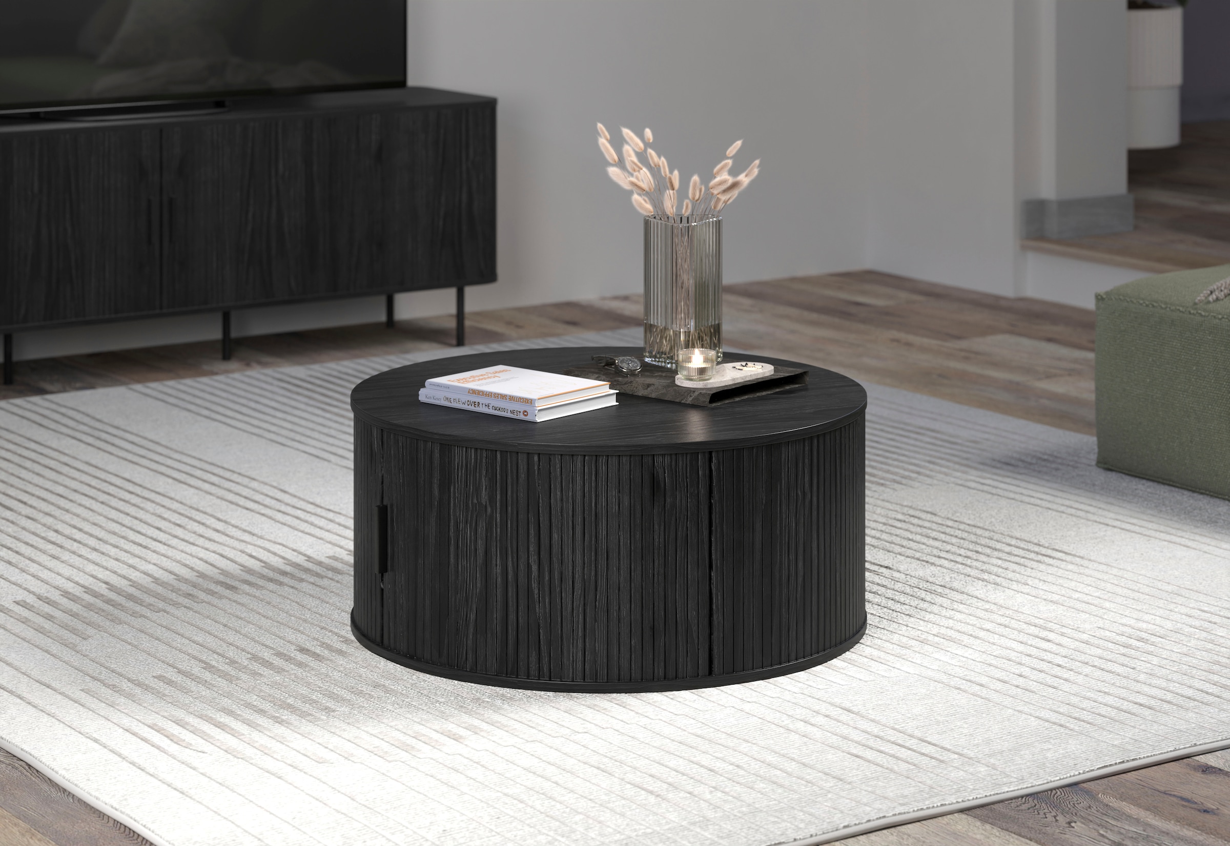 Home affaire Couchtisch »Ronda« 1 Stk. tlg. Runder Sofatisch mit Stauraum - Maße (B/T/H) 80/80/36 cm