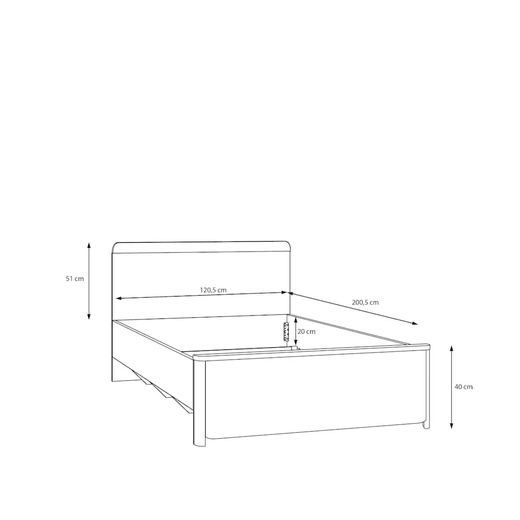 FORTE Einzelbett »Surfino«, Liegefläche 120 cm