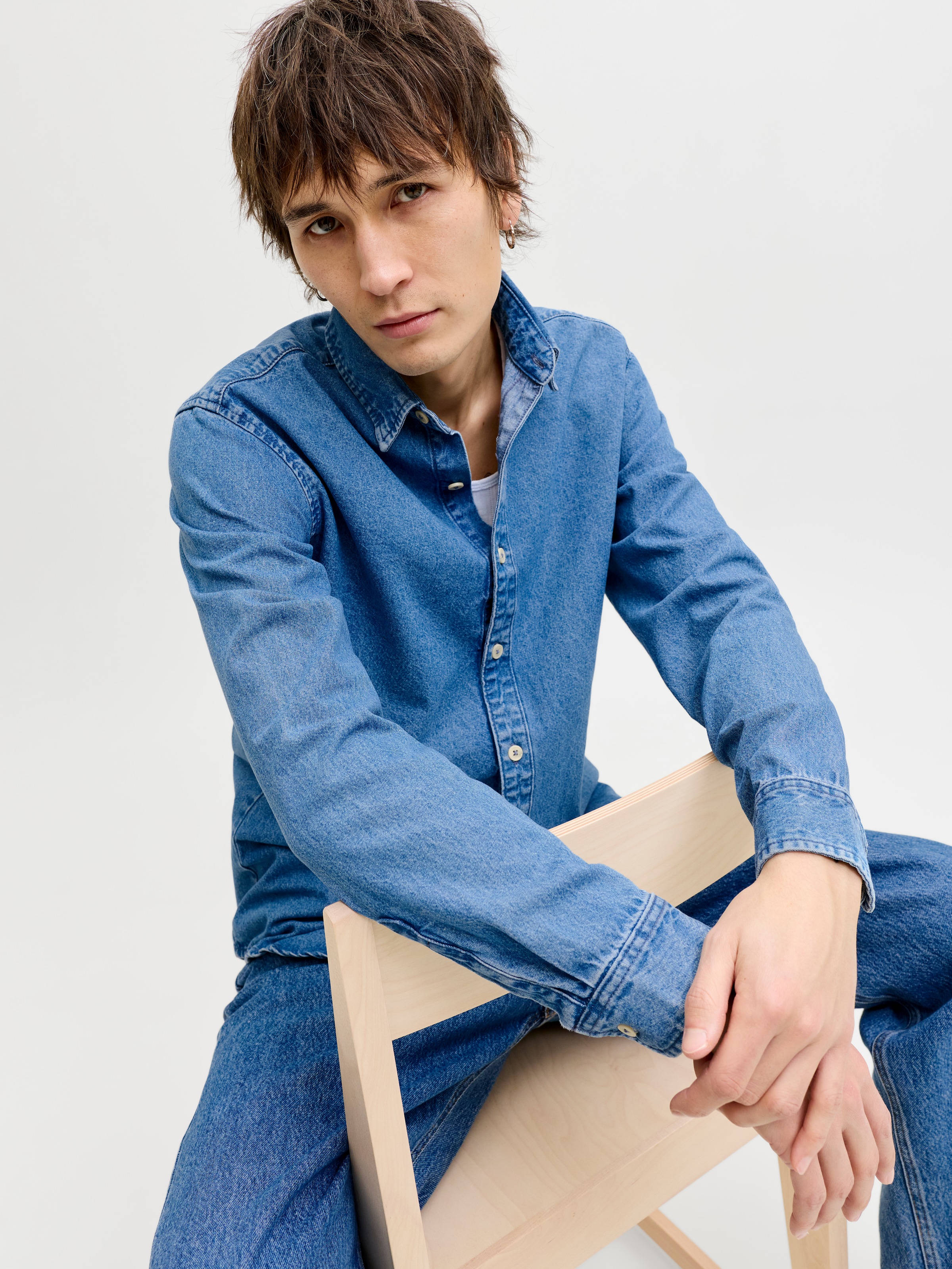 Jack & Jones Jeanshemd »JJESTANLEY JJSHIRT AT 021 NOOS« Baumwolle, normal geschnitten