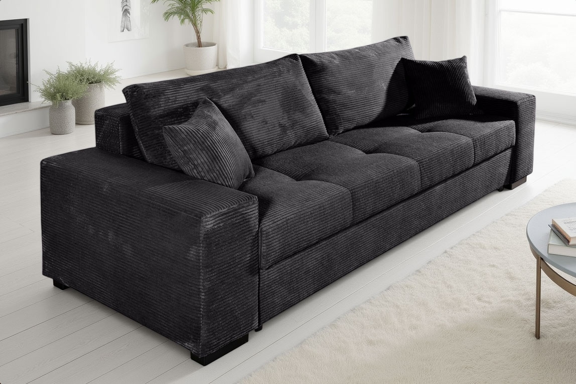 COLLECTION AB Schlafsofa »Kreta, B: 248 cm, Liegefl. 137x195 cm« Bettfunktion, Bettkasten & 2 Zierkissen, optional mit Topper
